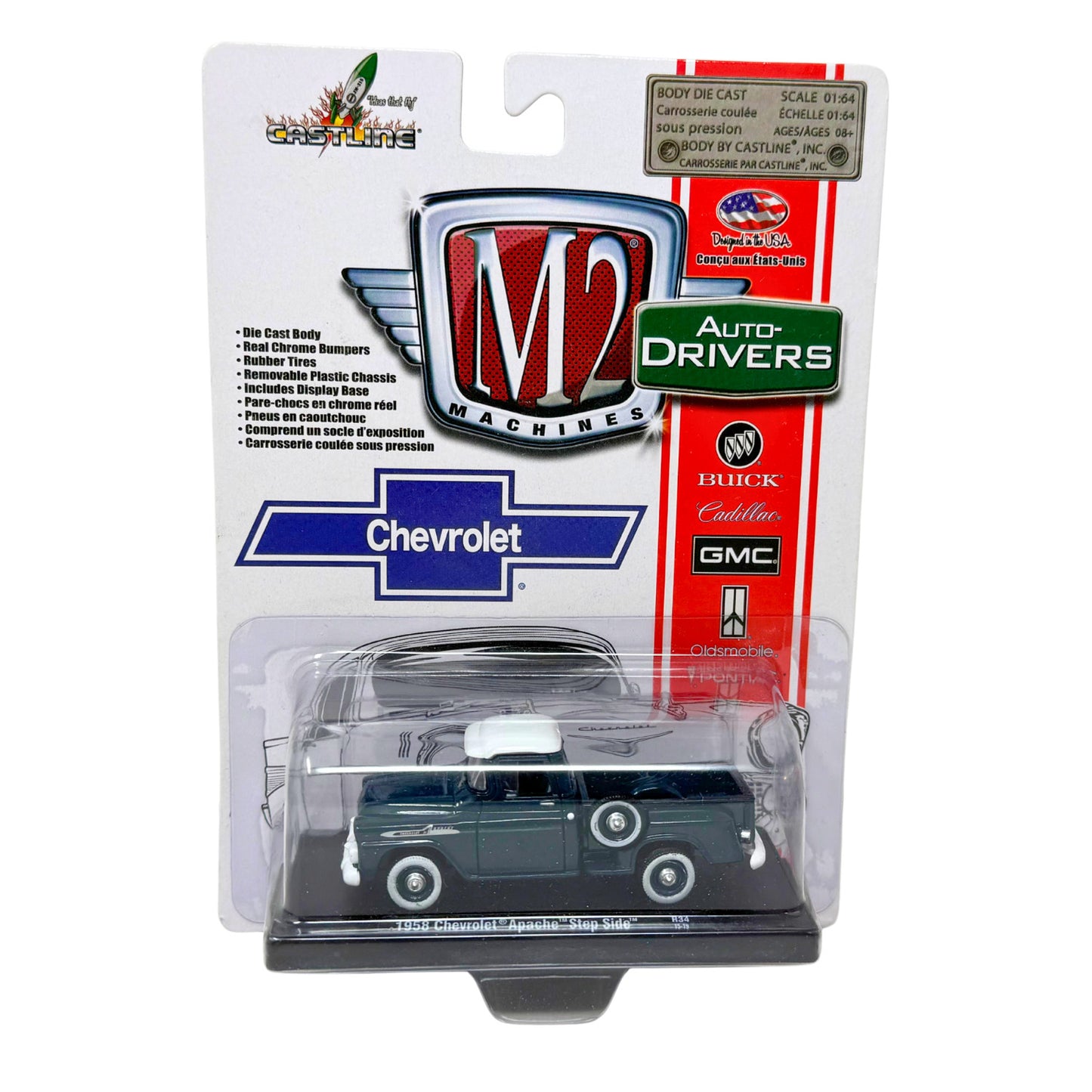 M2 Machines Auto Drivers 1958 Chevrolet Apache Step Side 1:64 Diecast