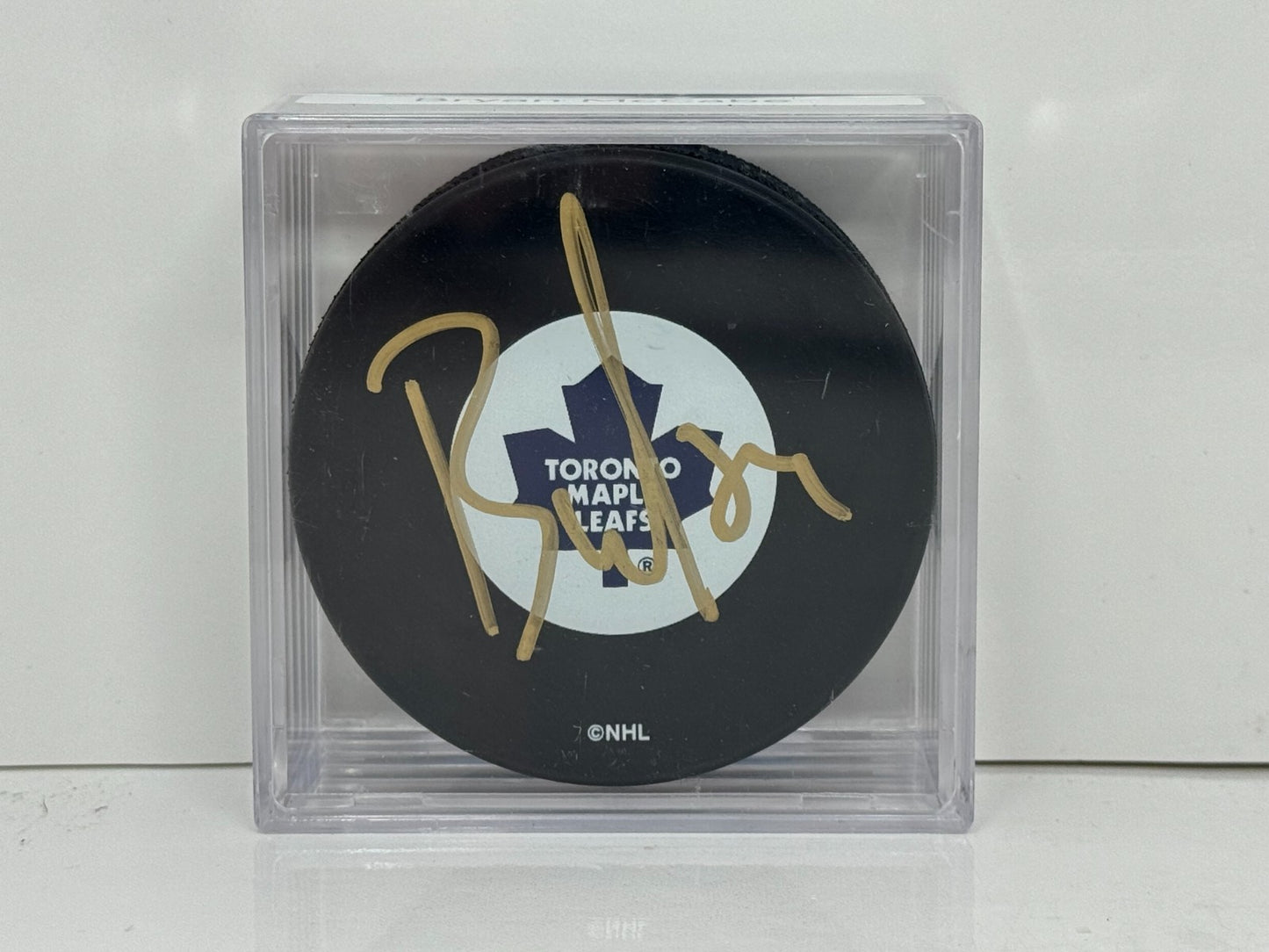 Bryan McCabe Toronto Maple Leafs Signed NHL Autograph Puck Gold Auto