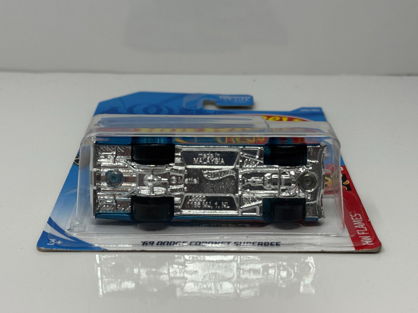 Hot Wheels Flames 1969 Dodge Coronet Super Bee 1:64 Diecast Blue