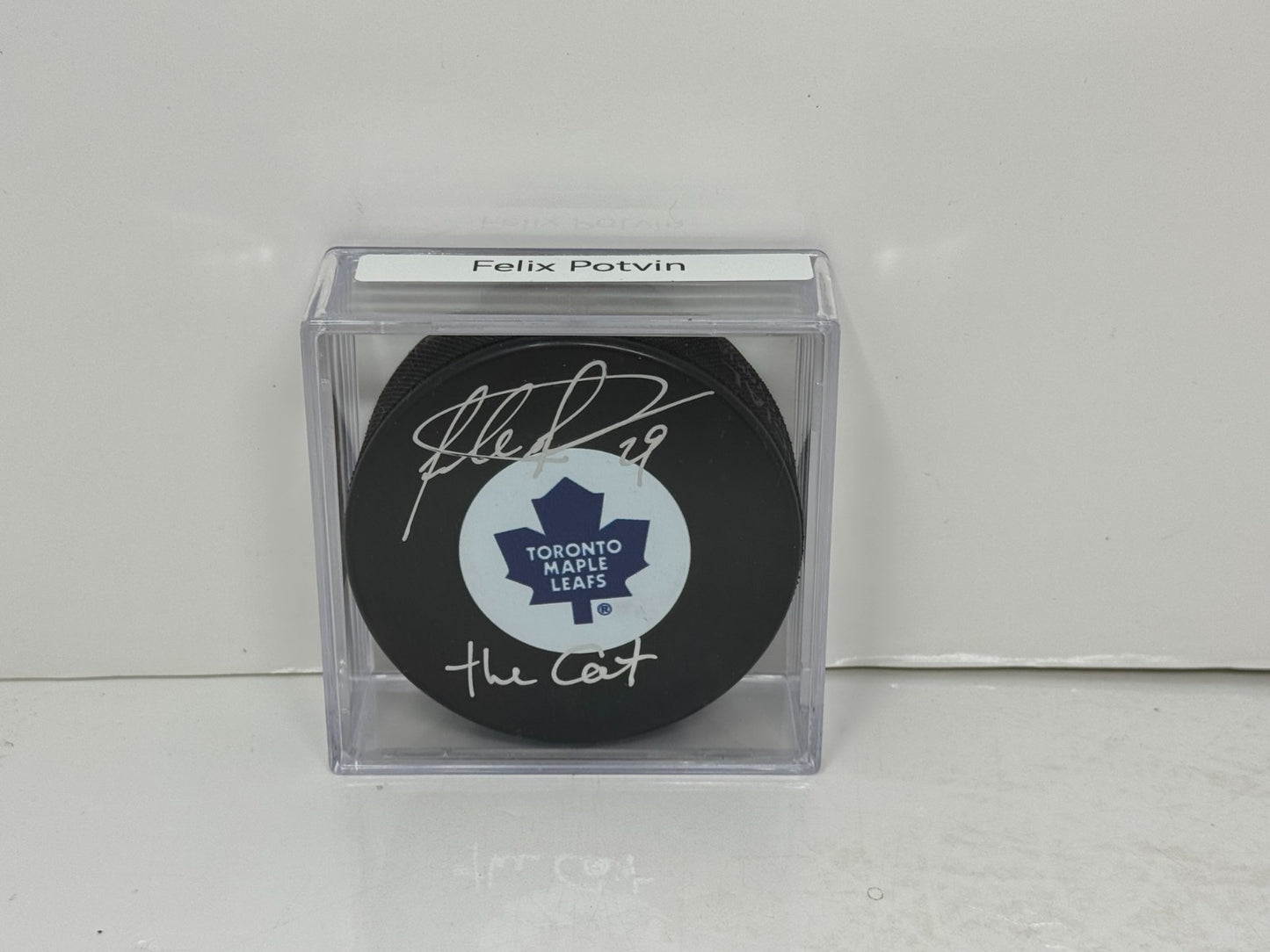 Felix Potvin Toronto Maple Leafs Signed NHL Autograph Puck Silver Auto