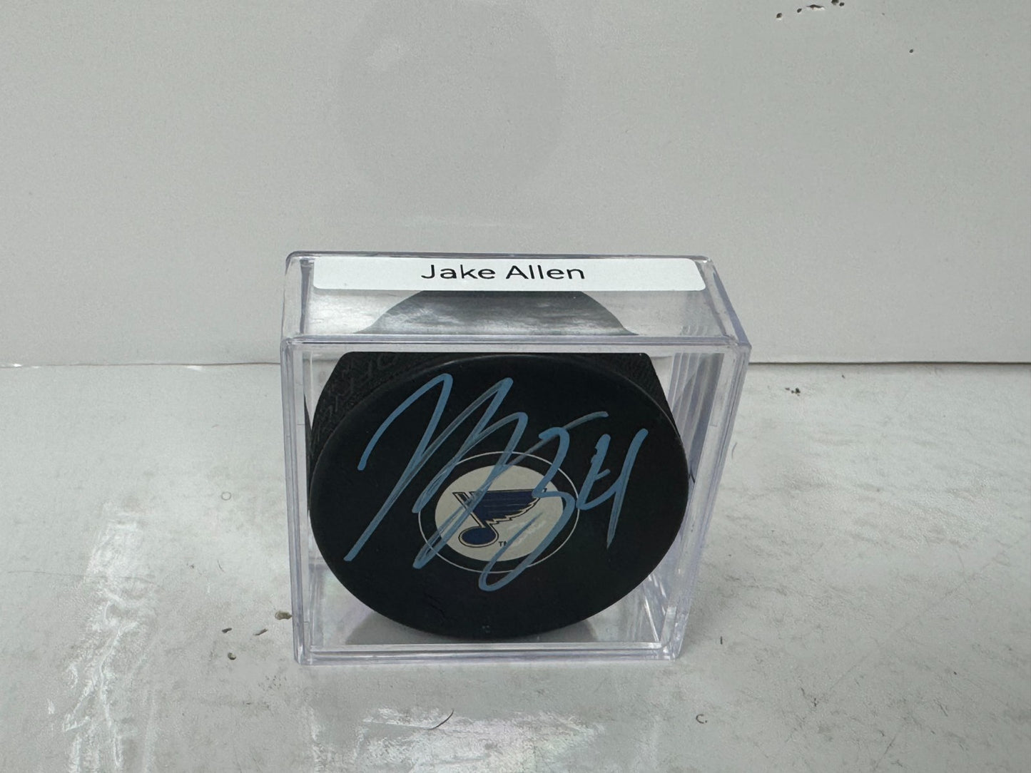 Jake Allen St. Louis Blues Signed NHL Autograph Puck Blue Auto