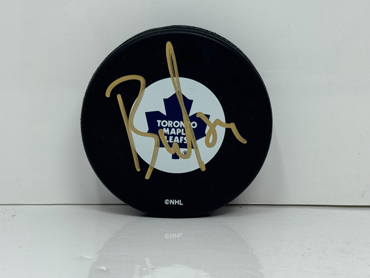 Bryan McCabe Toronto Maple Leafs Signed NHL Autograph Puck Gold Auto