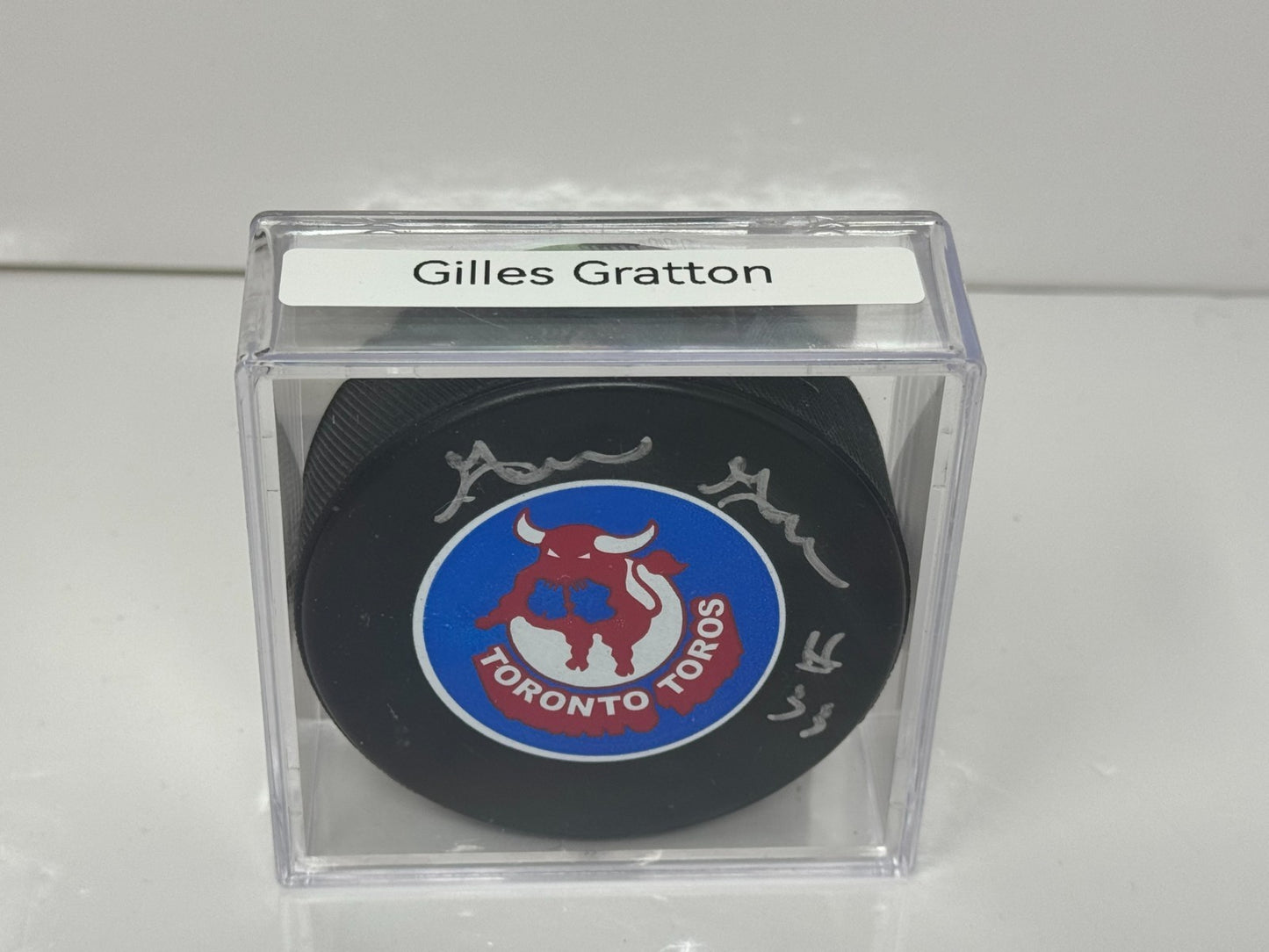 Gilles Gratton Toronto Toros Signed WHA Autograph Puck Silver Auto