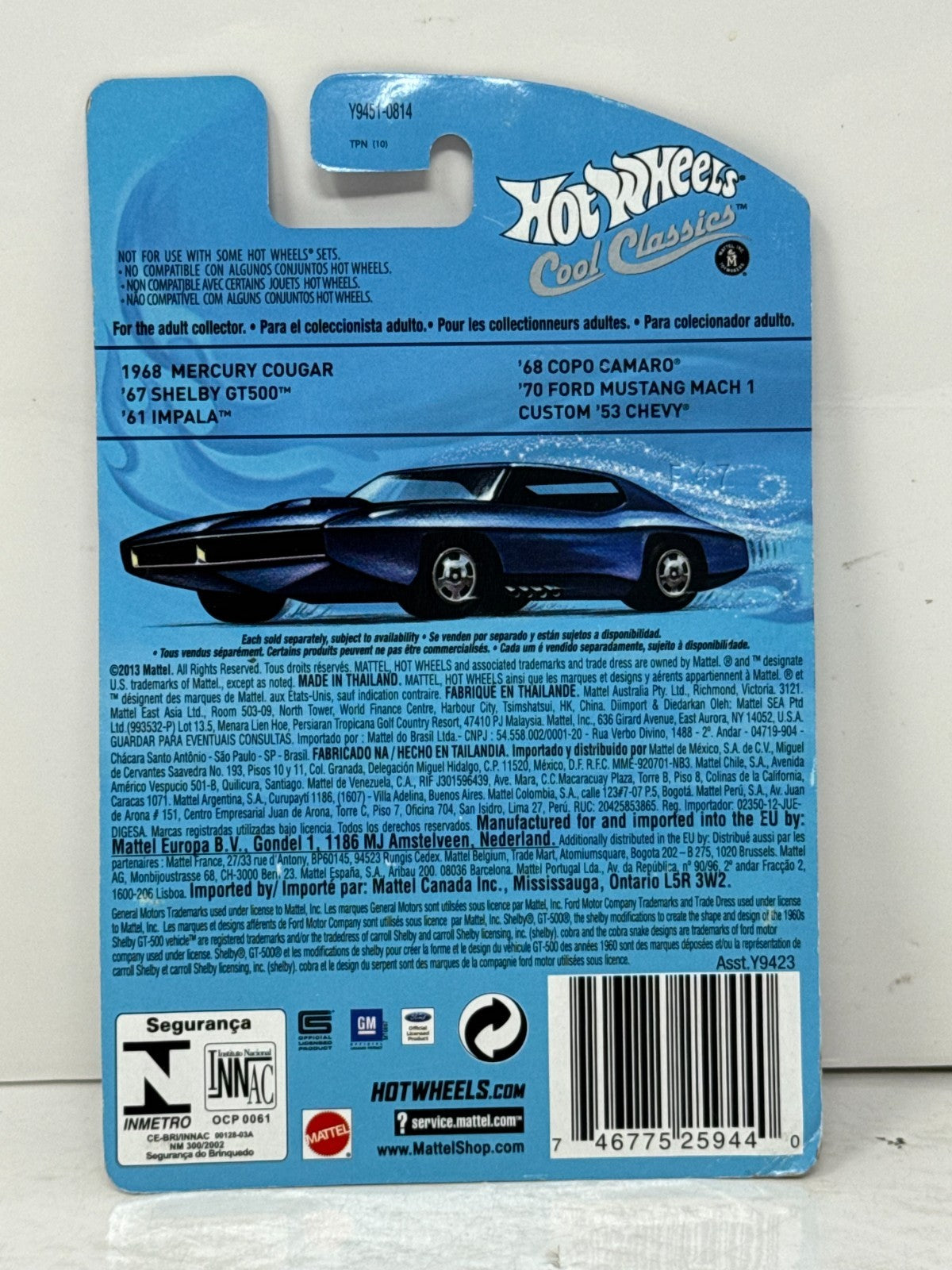 Hot Wheels Cool Classics 1968 COPO Chevy Camaro Spectrafrost 1:64 Diecast