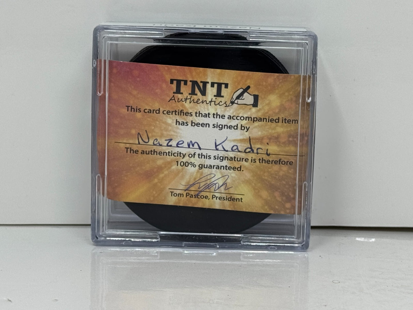 Nazem Kadri Kitchener Rangers Signed NHL Autograph Puck Blue Auto COA TNT