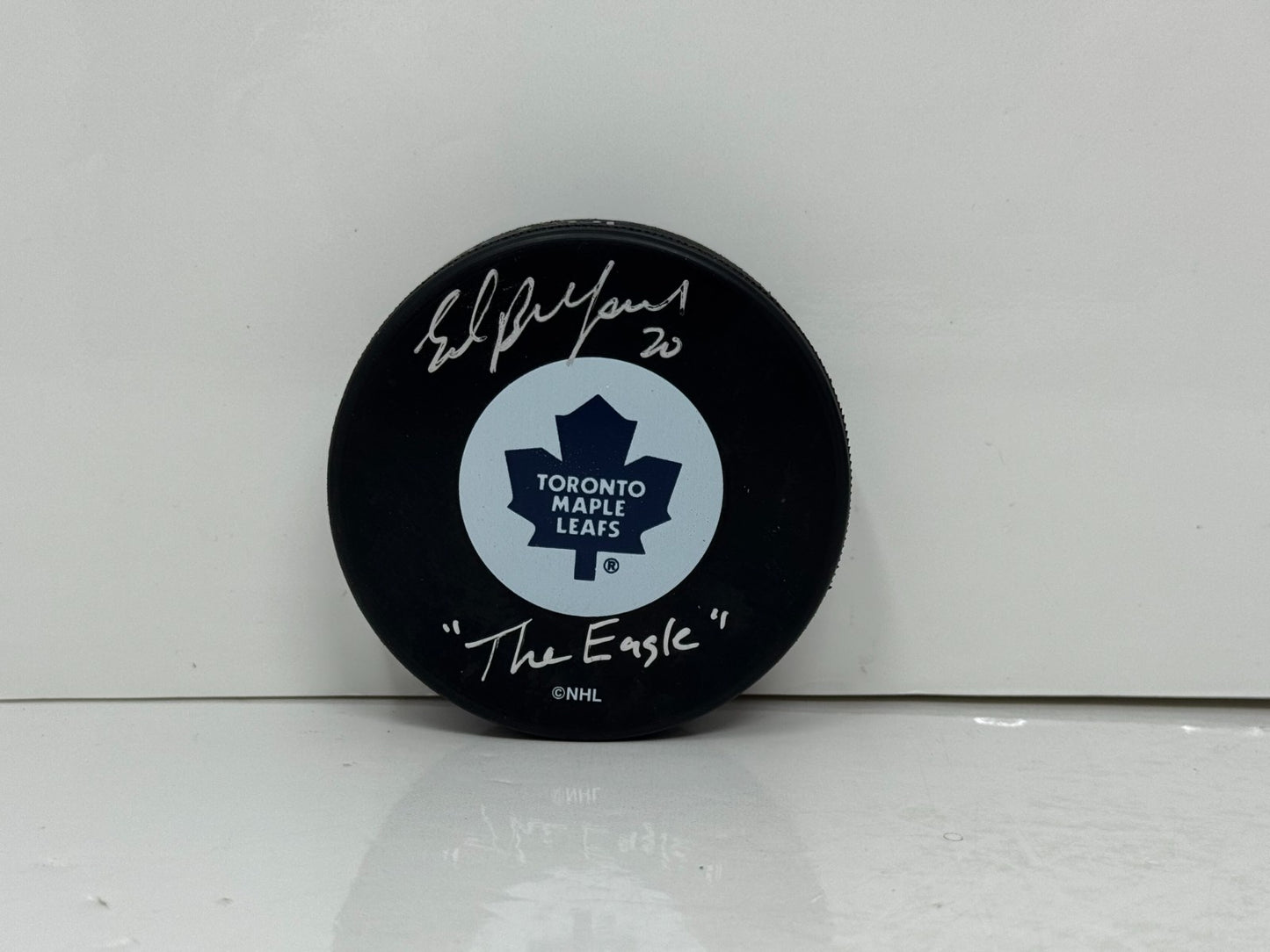 Ed Belfour Toronto Maple Leafs Signed NHL Autograph Puck Silver Auto