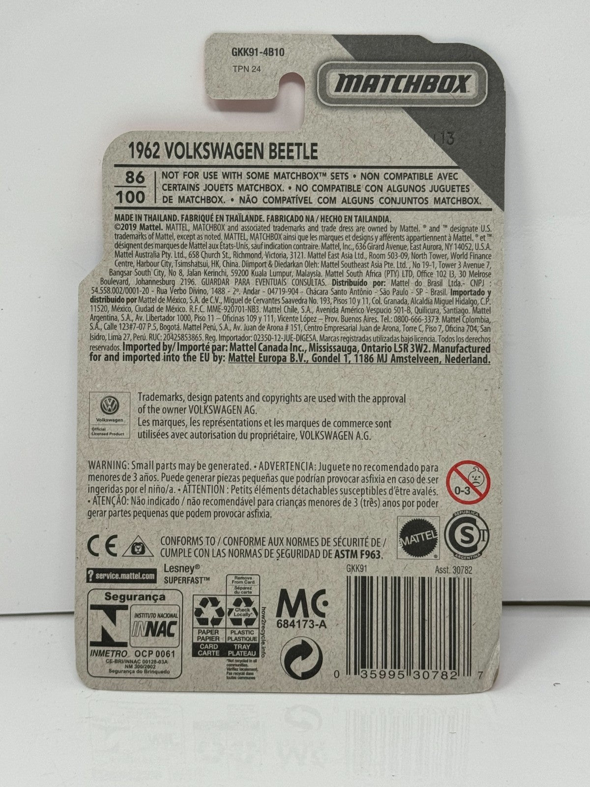 Matchbox MBX Coastal 1962 Volkswagen Beetle 1:64 Diecast