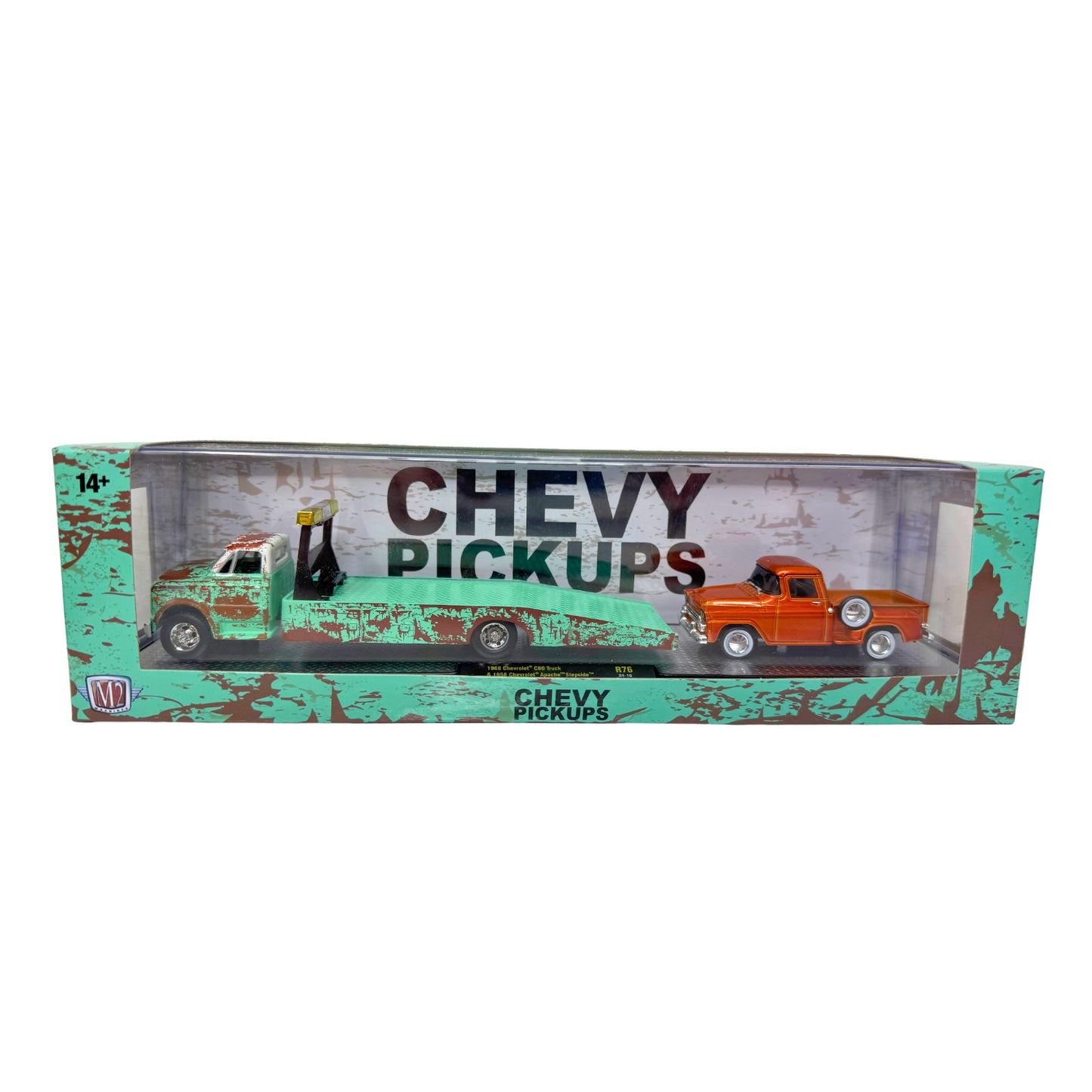 M2 Machines Auto Haulers 1958 Chevrolet Apache Stepside & C60 Truck 1:64 Diecast