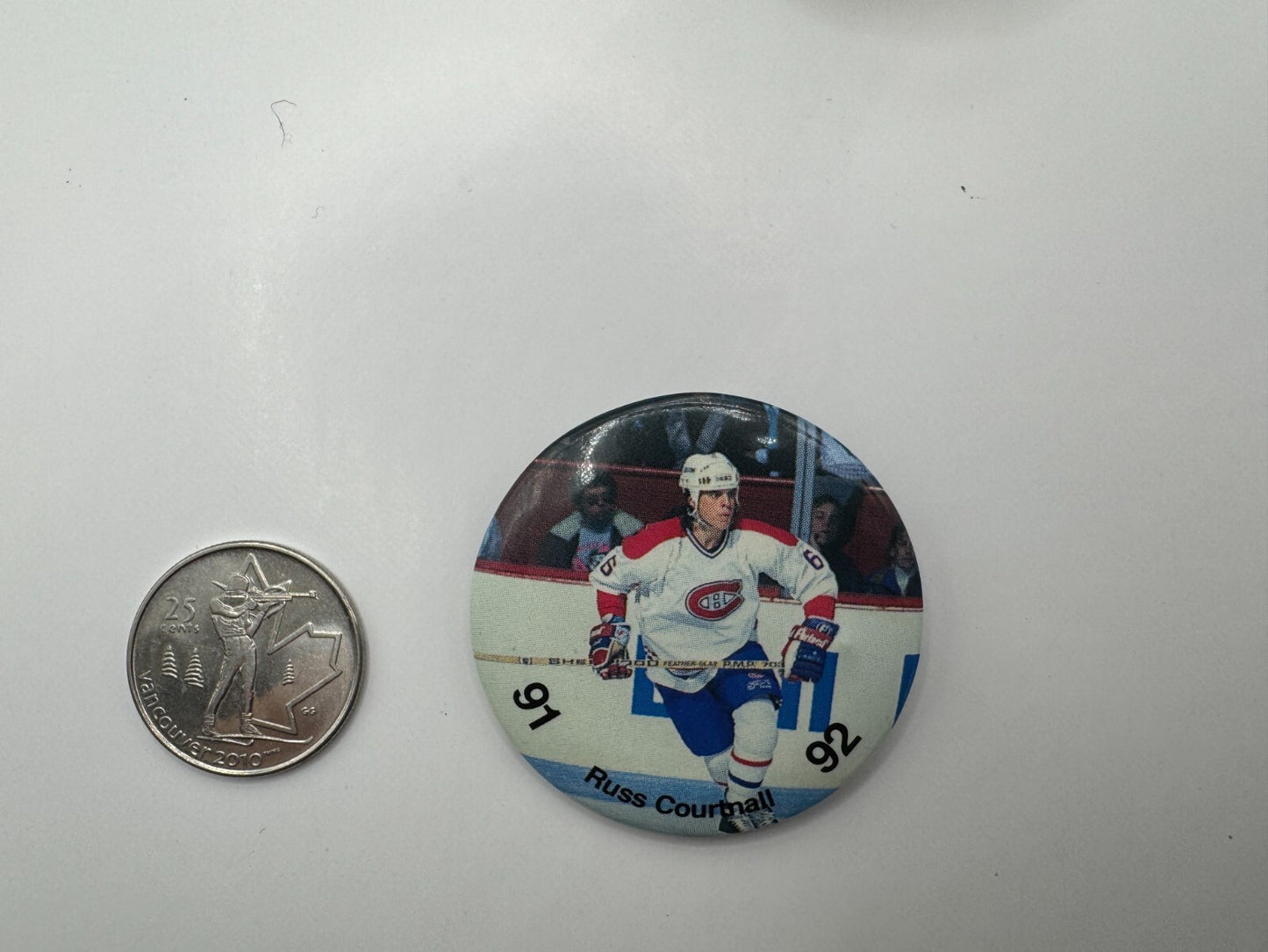 Russ Courtnall Montreal Canadiens NHL Pin-back Button UDT1