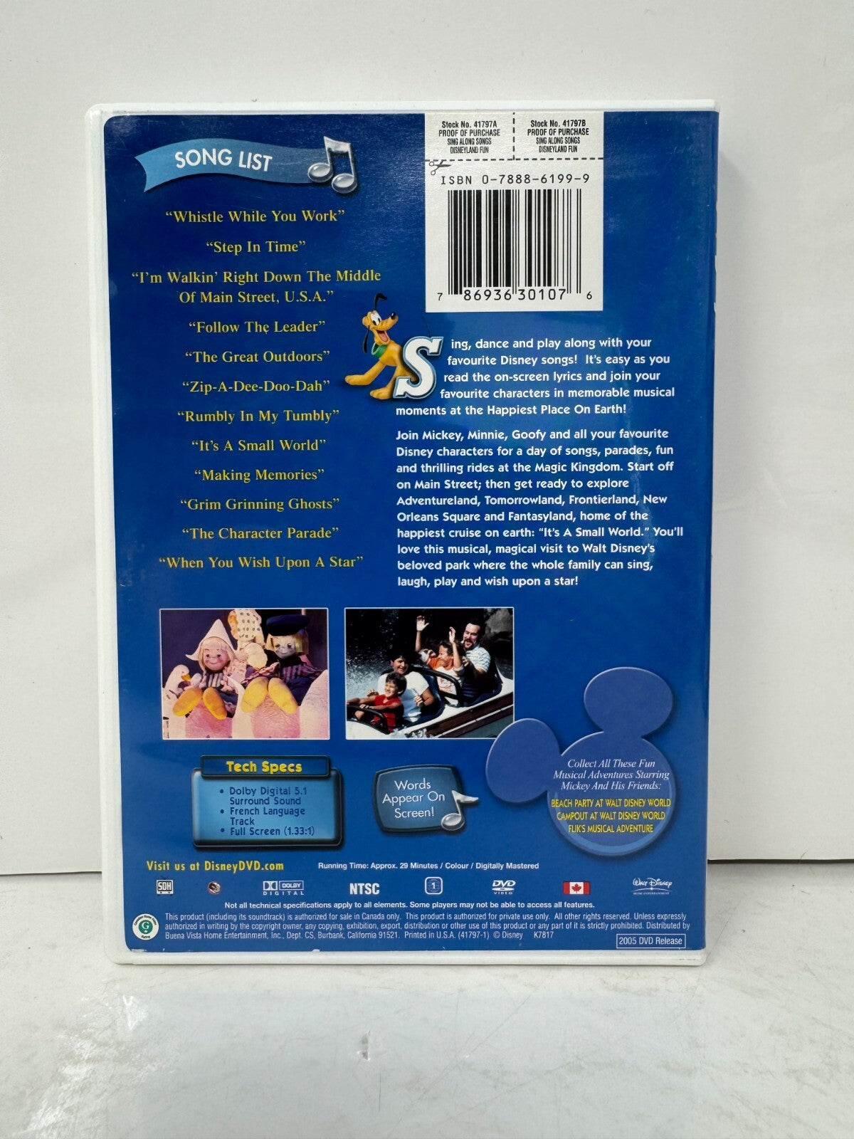 Disney Sing-Along Songs: Disneyland Fun - It's a Small World (DVD) Good Shape!!!