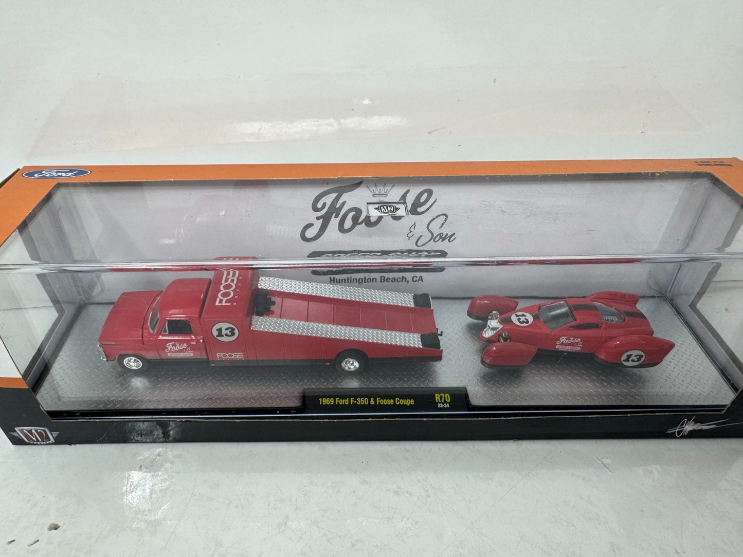 M2 Machines Auto Haulers Foose Coupe & 1969 Ford F-350 1:64 Diecast