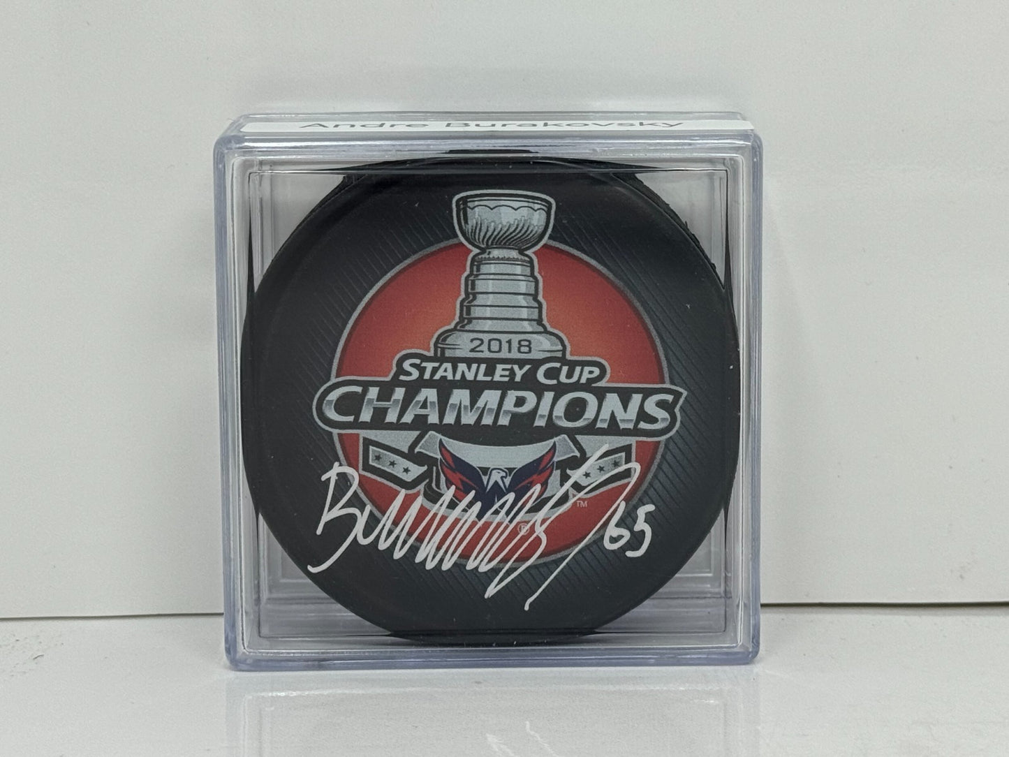 Andre Burakovsky Washington Capitals Signed NHL Autograph Puck Silver Auto