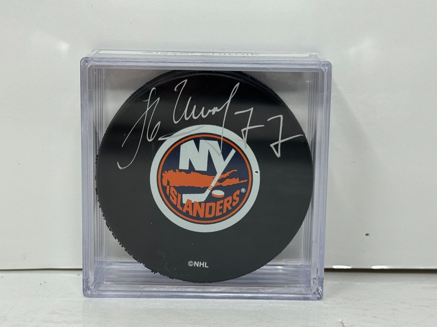 Alexei Zhitnik New York Islanders Signed NHL Autograph Puck Silver Auto
