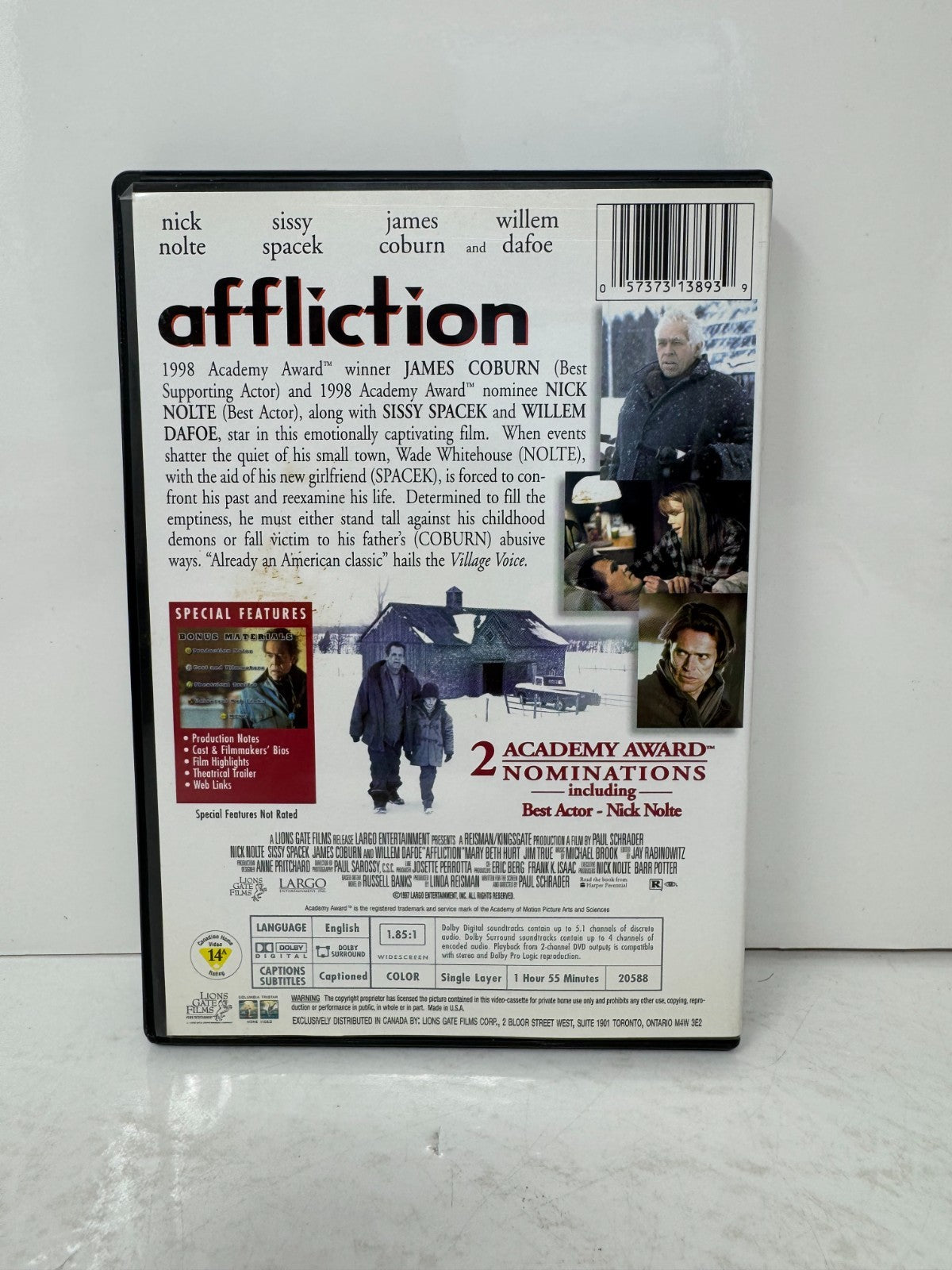 Affliction (DVD) Thriller Good Condition!!!