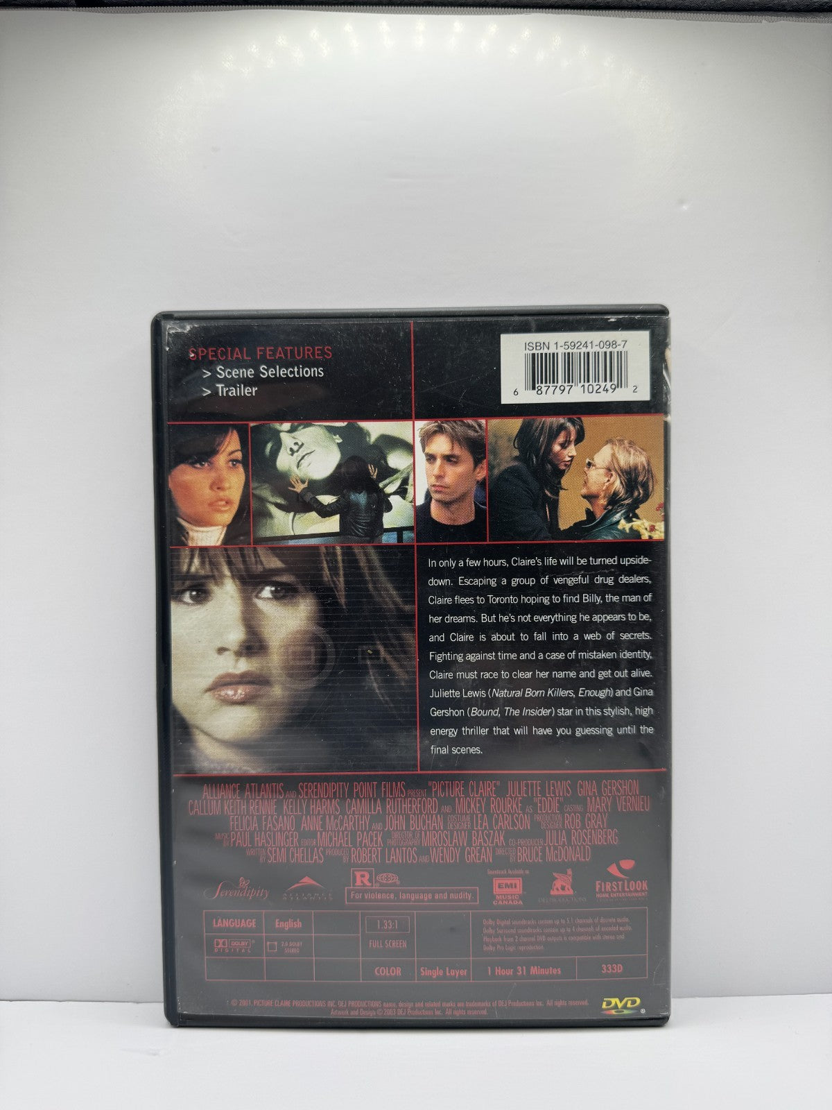 Picture Claire (DVD) Juliette Lewis Thriller