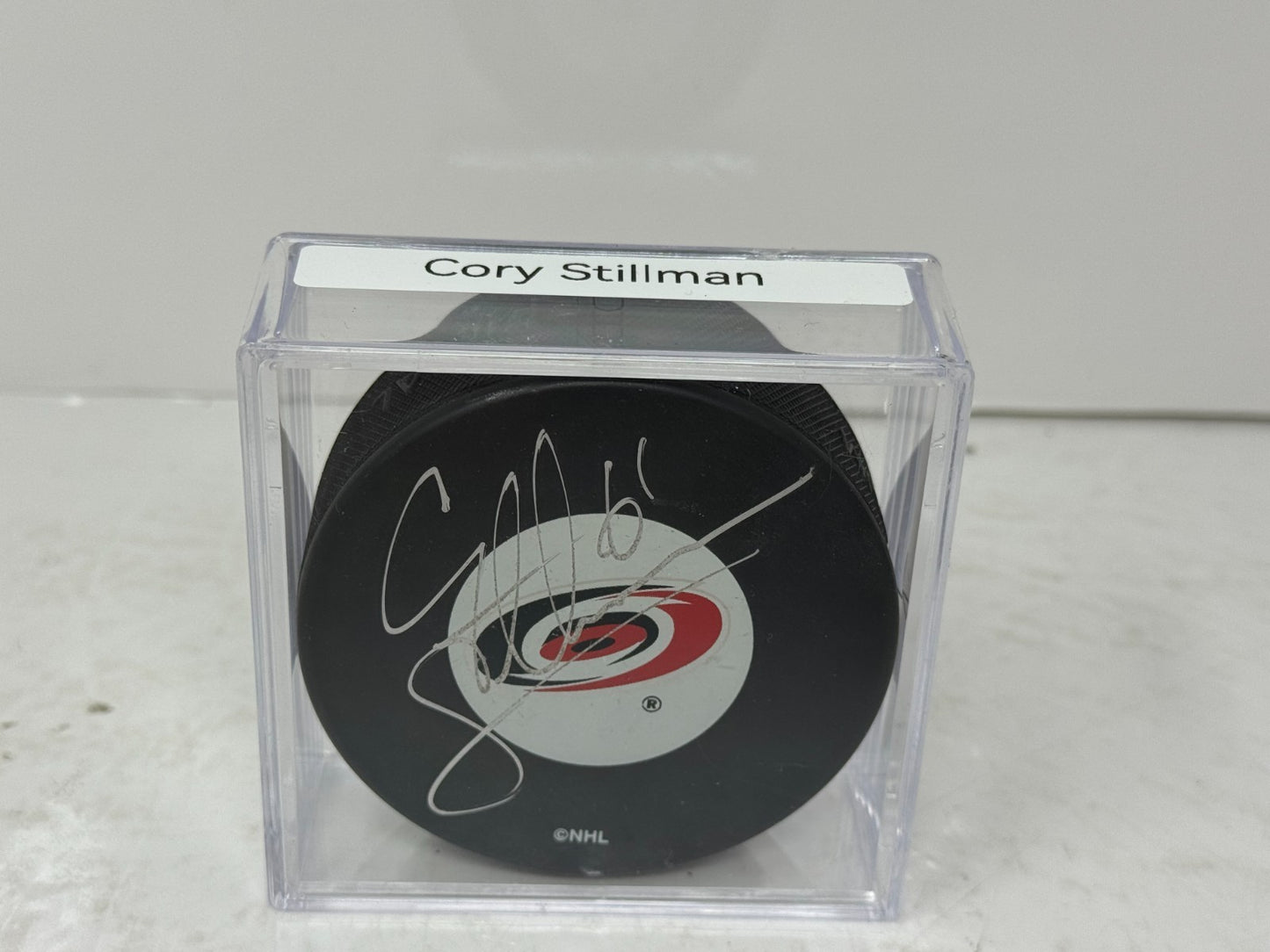Corey Stillman Carolina Hurricanes Signed NHL Autograph Puck Silver Auto
