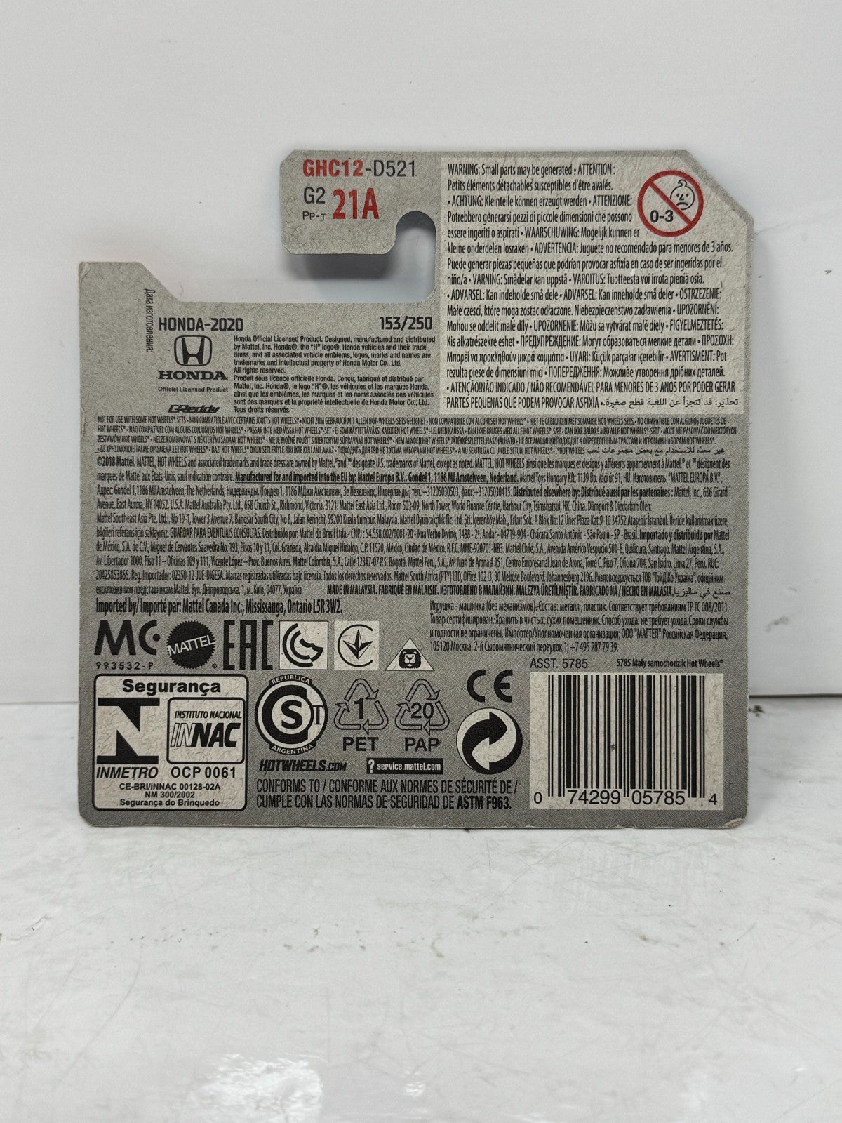 Hot Wheels Honda S2000 JDM 1:64 Diecast Short Card
