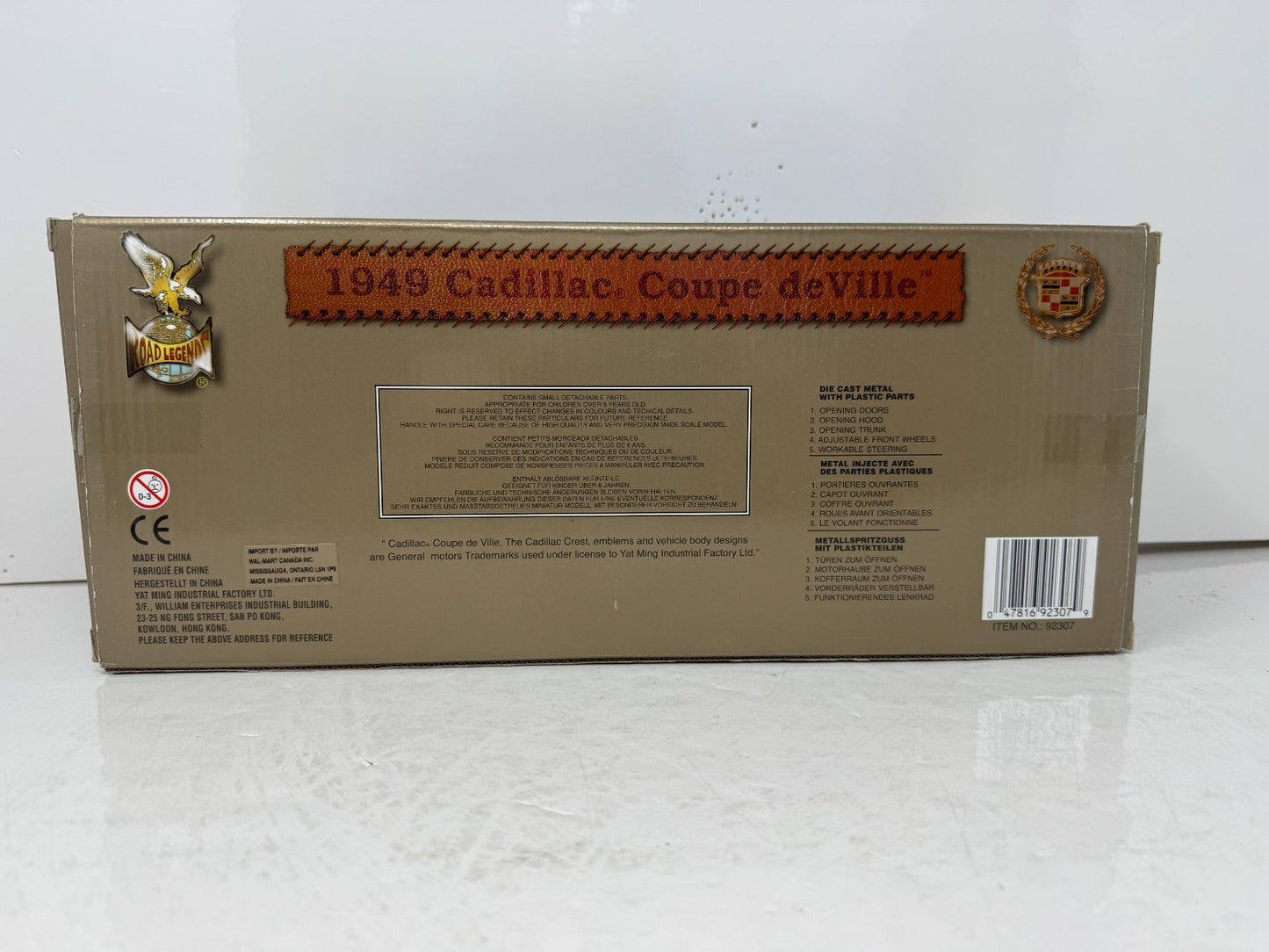 Yat Ming Road Legends 1949 Cadillac Coupe DeVille 1:18 Diecast Leather Edition