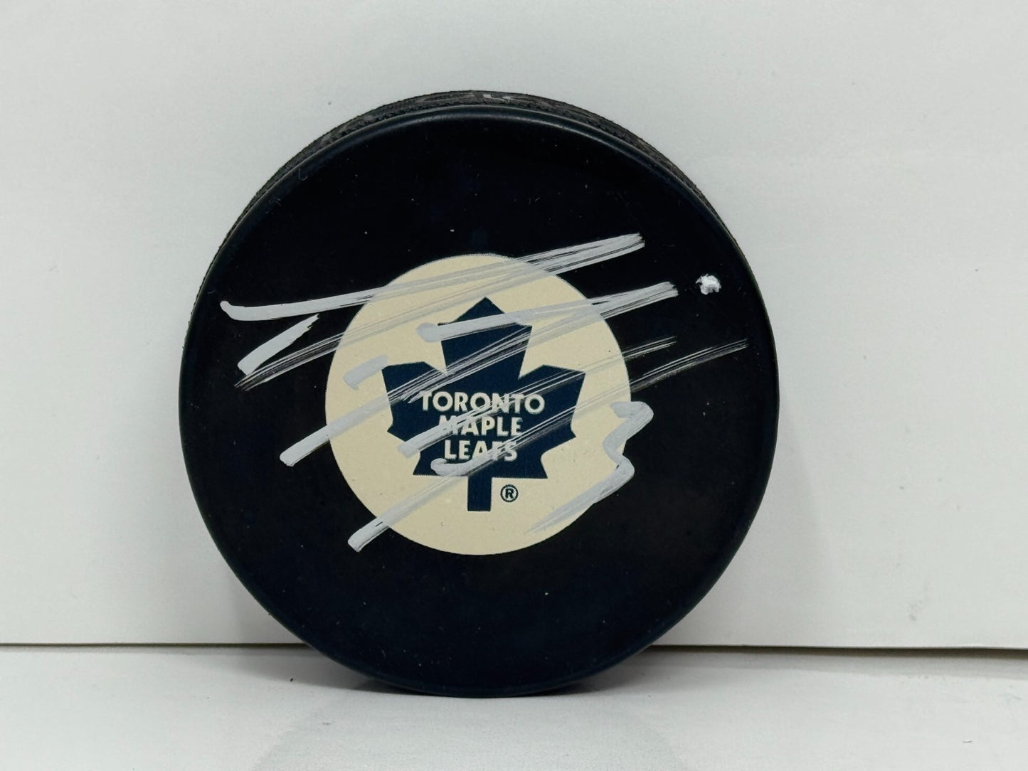 Dion Phaneuf Toronto Maple Leafs Signed NHL Autograph Puck Silver Auto