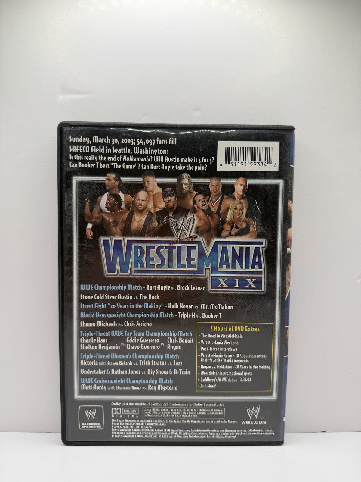 WWE WrestleMania XIX 19 2003 DVD Hulk Hogan Brock Lesnar Kurt Angle Wrestling