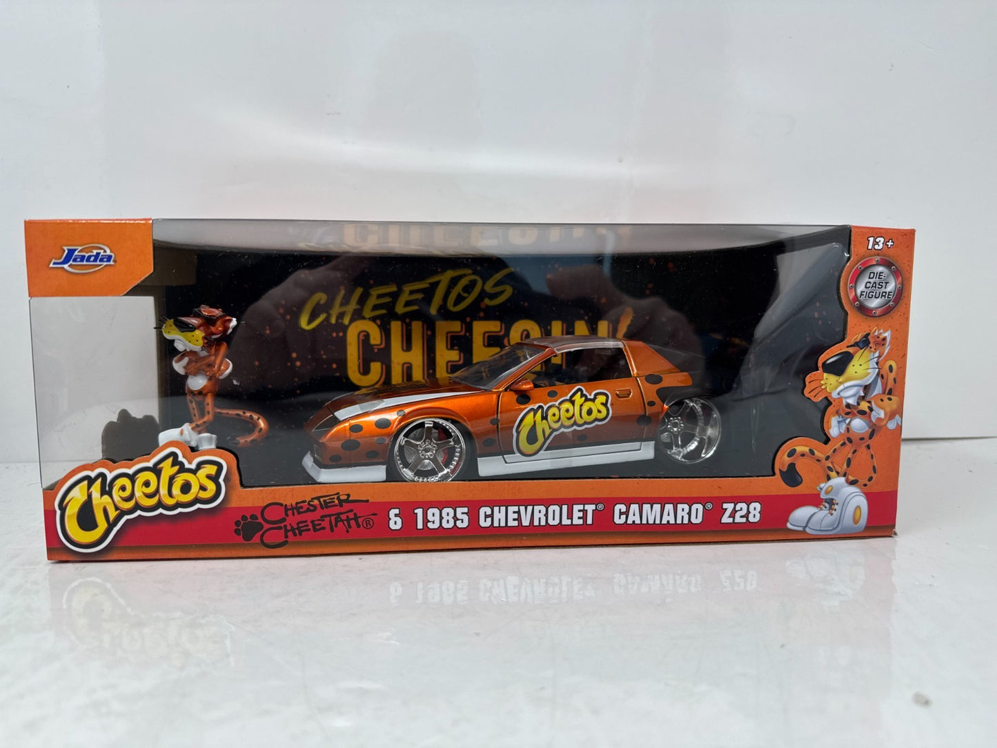 Jada Cheetos 1985 Chevy Camaro Z28 IROC 1:24 Diecast with Chester Cheetah Figure