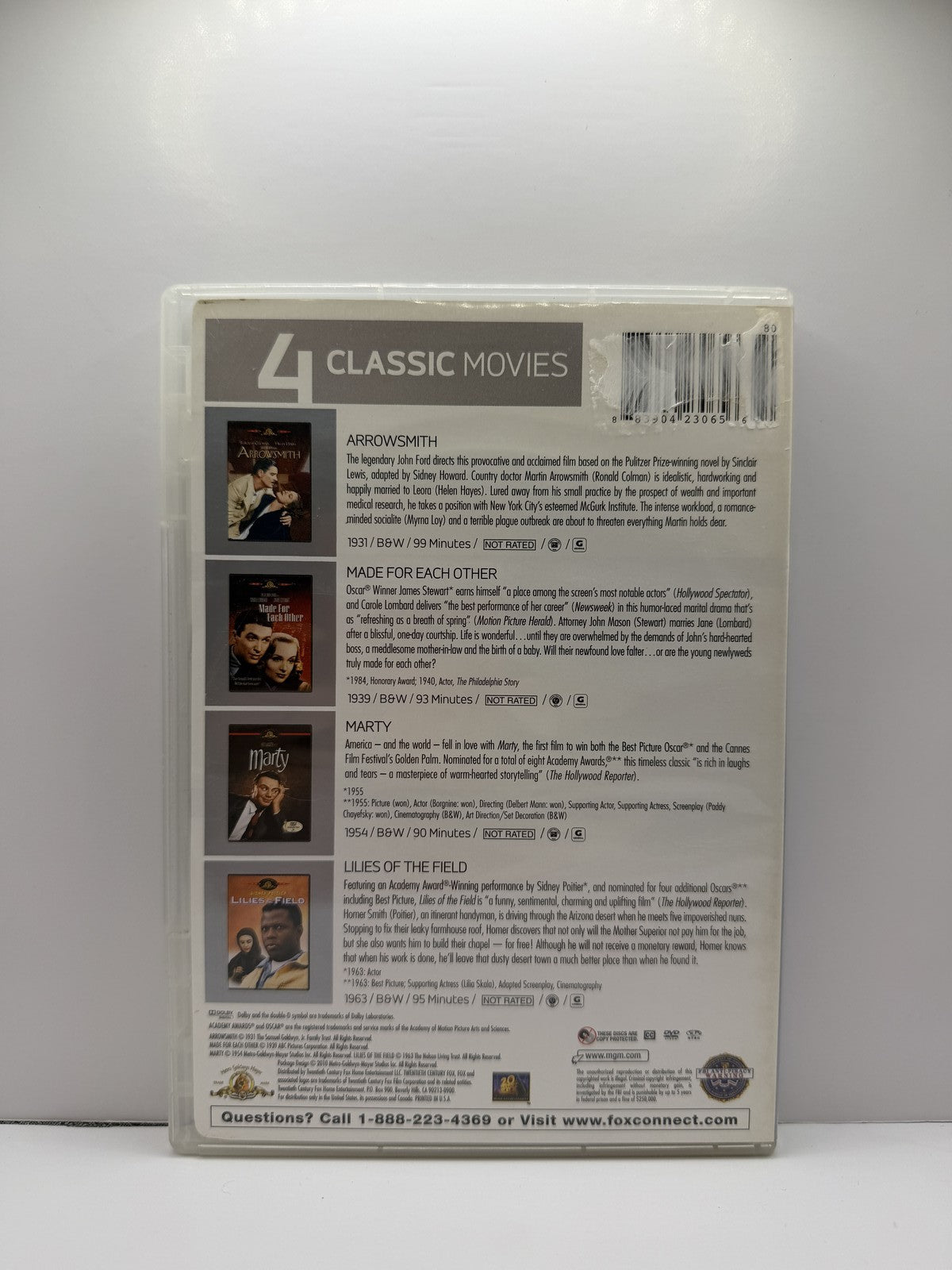 MGM 4 Classic Movies Collection (DVD) Arrowsmith Marty Lilies of the Field