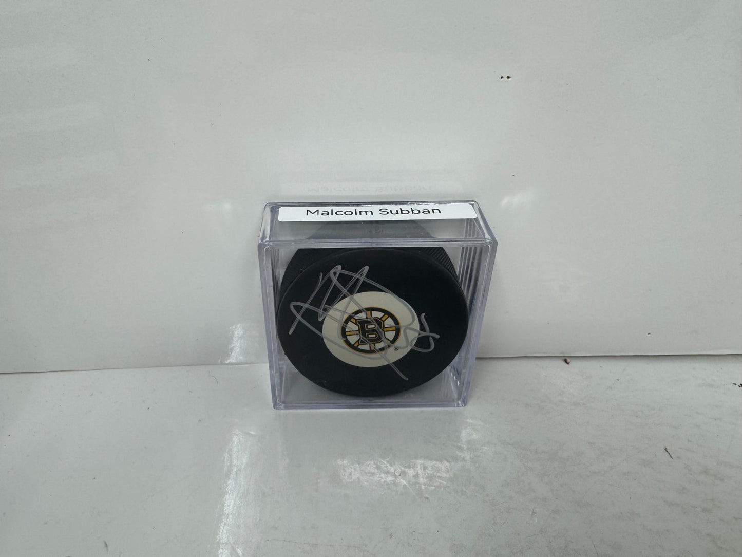Malcolm Subban Boston Bruins Signed NHL Autograph Puck Silver Auto