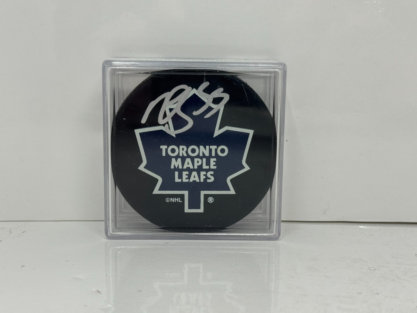 Mark Giordano Toronto Maple Leafs Signed NHL Autograph Puck Silver Auto