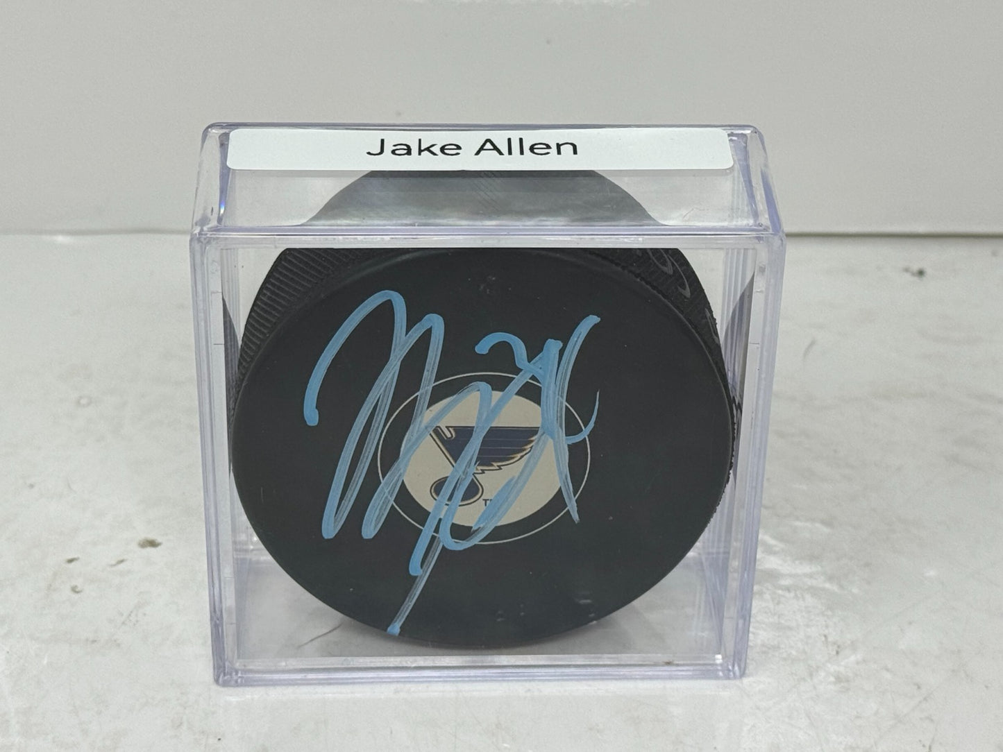 Jake Allen St. Louis Blues Signed NHL Autograph Puck Blue Auto