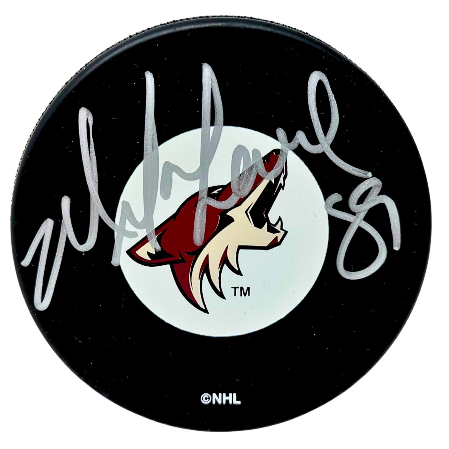 Mike Comrie Phoenix Coyotes Signed NHL Autograph Puck Silver Auto