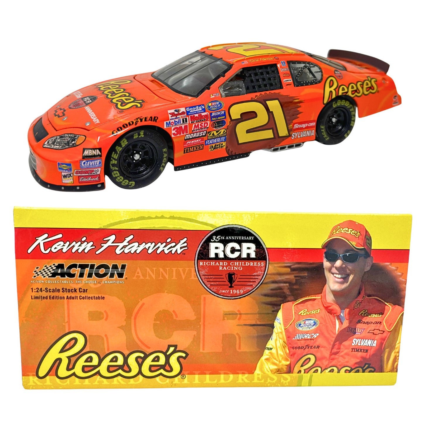 Action Nascar #21 Kevin Harvick Reese's RCR 35th Anniv. 2004 Chevy 1:24 Diecast