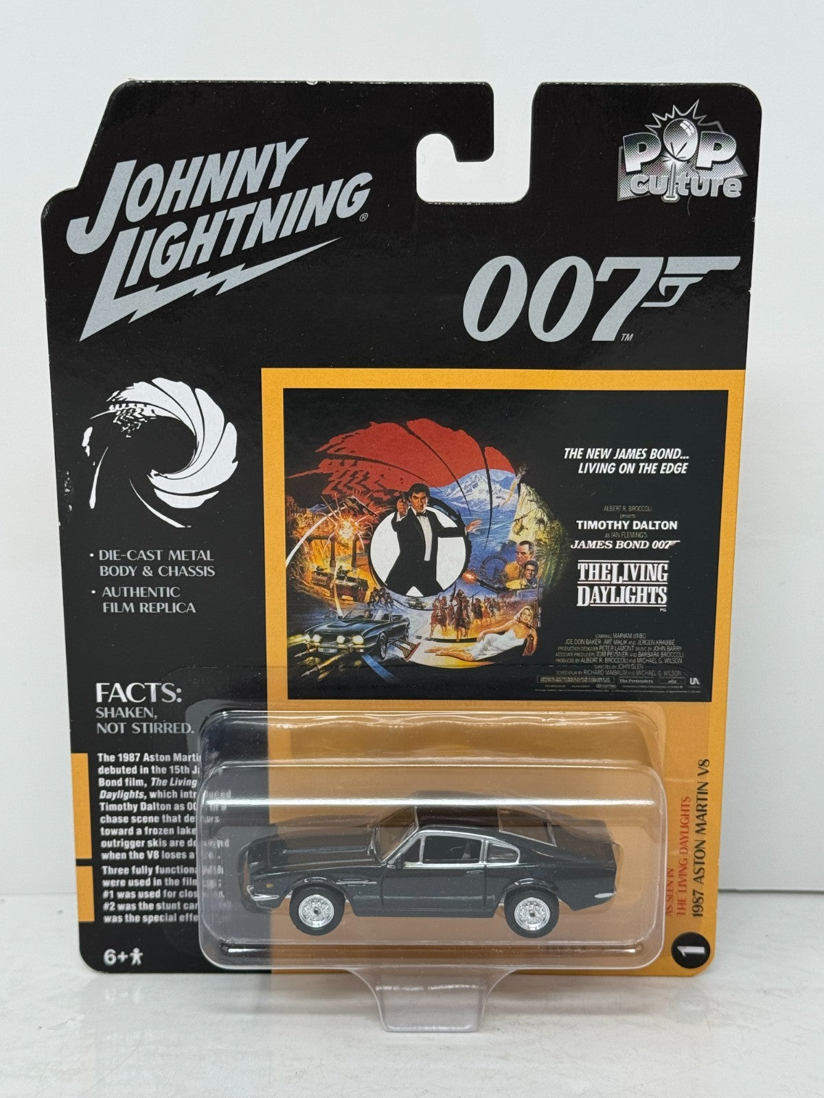 Johnny Lightning 007 James Bond 1987 Aston Martin V8 1:64 Diecast