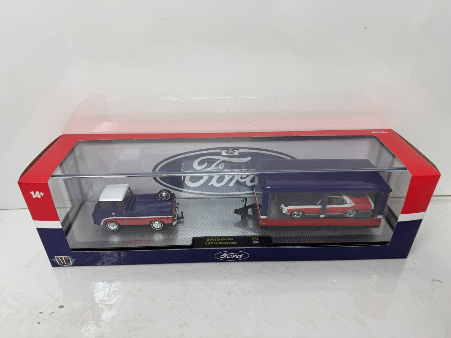 M2 Machines Auto Haulers 1970 Ford Mustang & 1964 Ford Econoline 1:64 Diecast