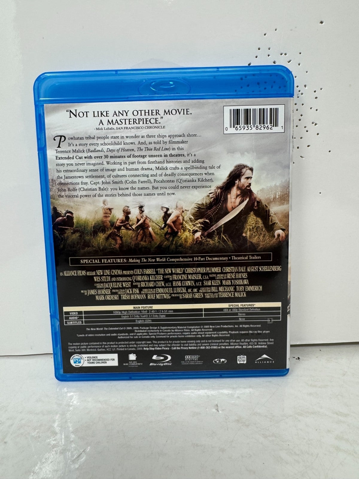 The New World (Blu-ray) Colin Farrell Drama Good Condition!!!