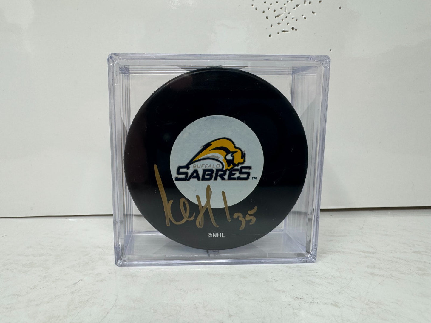 Jocelyn Thibault Buffalo Sabres Signed NHL Autograph Puck Gold Auto