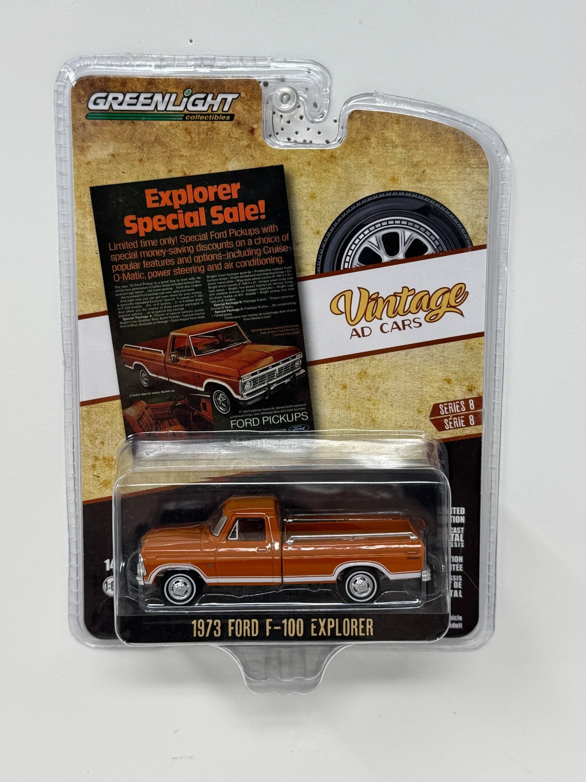 Greenlight Vintage AD Cars 1973 Ford F-100 Explorer 1:64 Diecast