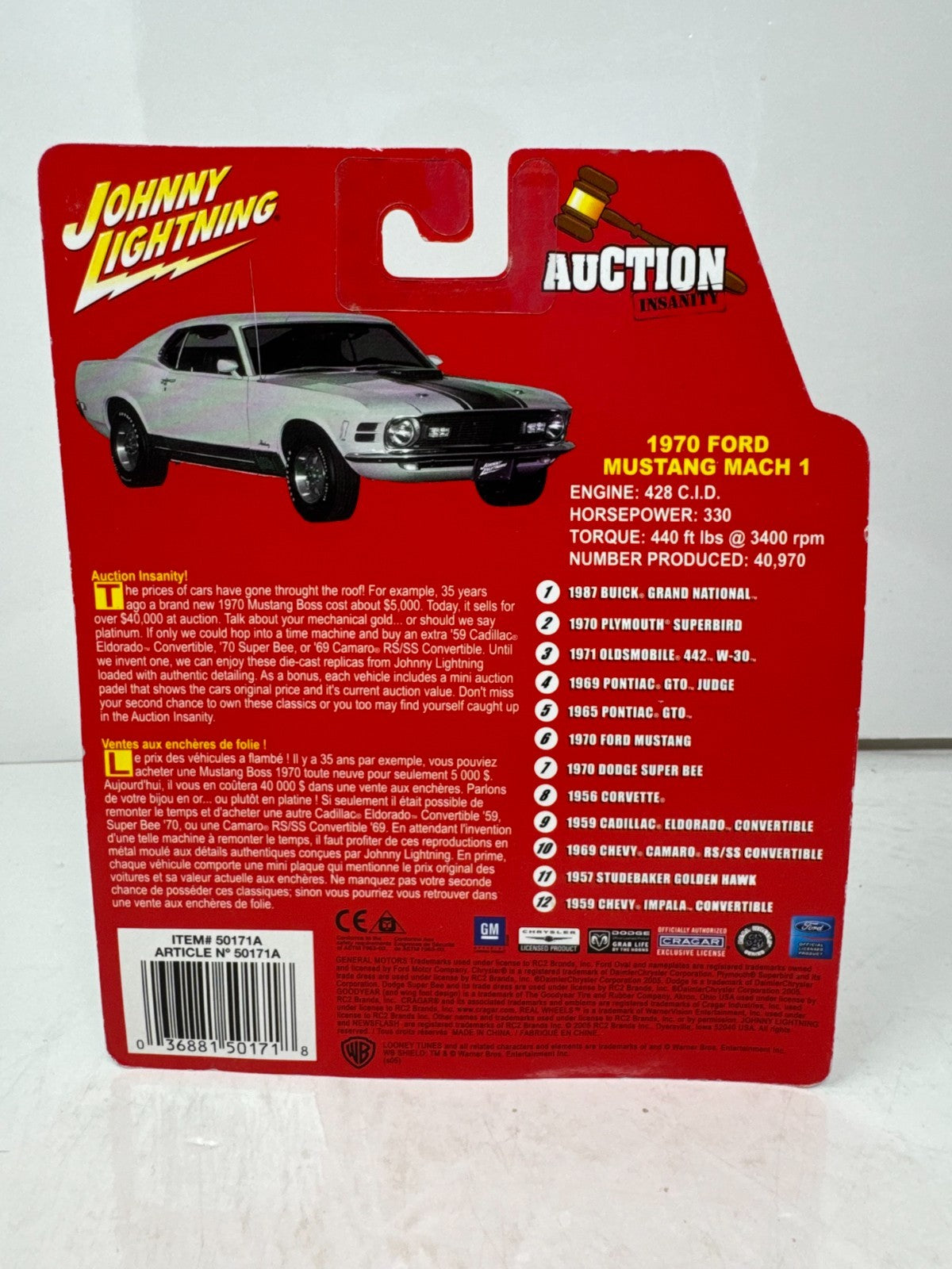 Johnny Lightning Auction Insanity 1970 Ford Mustang 1:64 Diecast