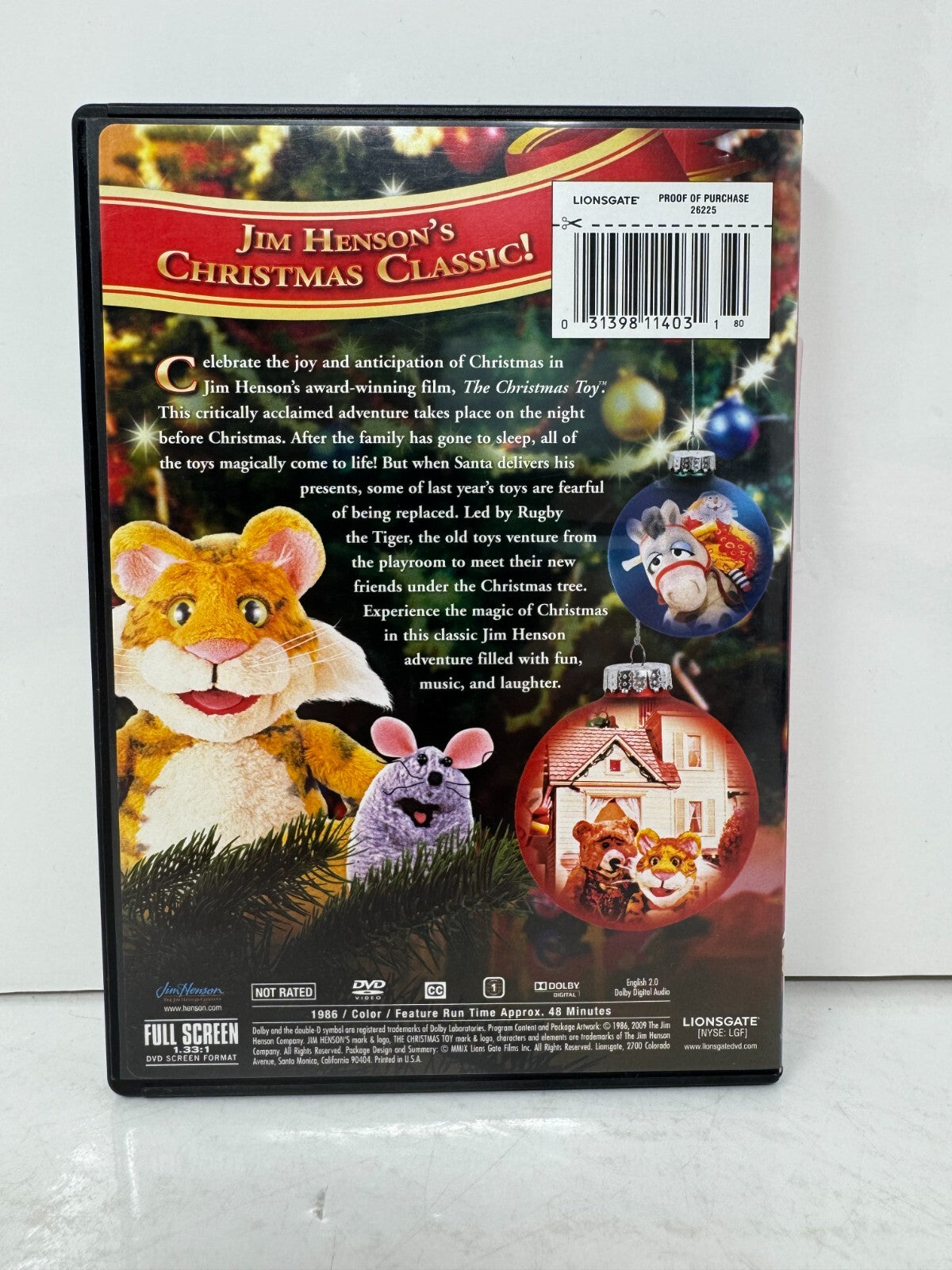 Jim Henson's The Christmas Toy (DVD) Family Good Condition!!!