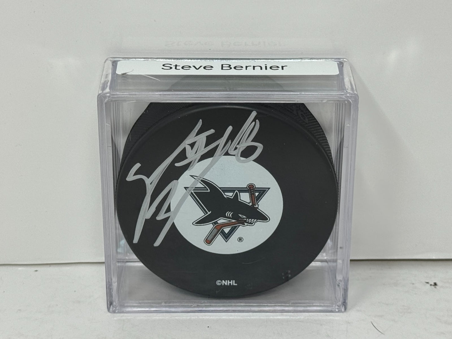 Steve Bernier San Jose Sharks Signed NHL Autograph Puck Silver Auto