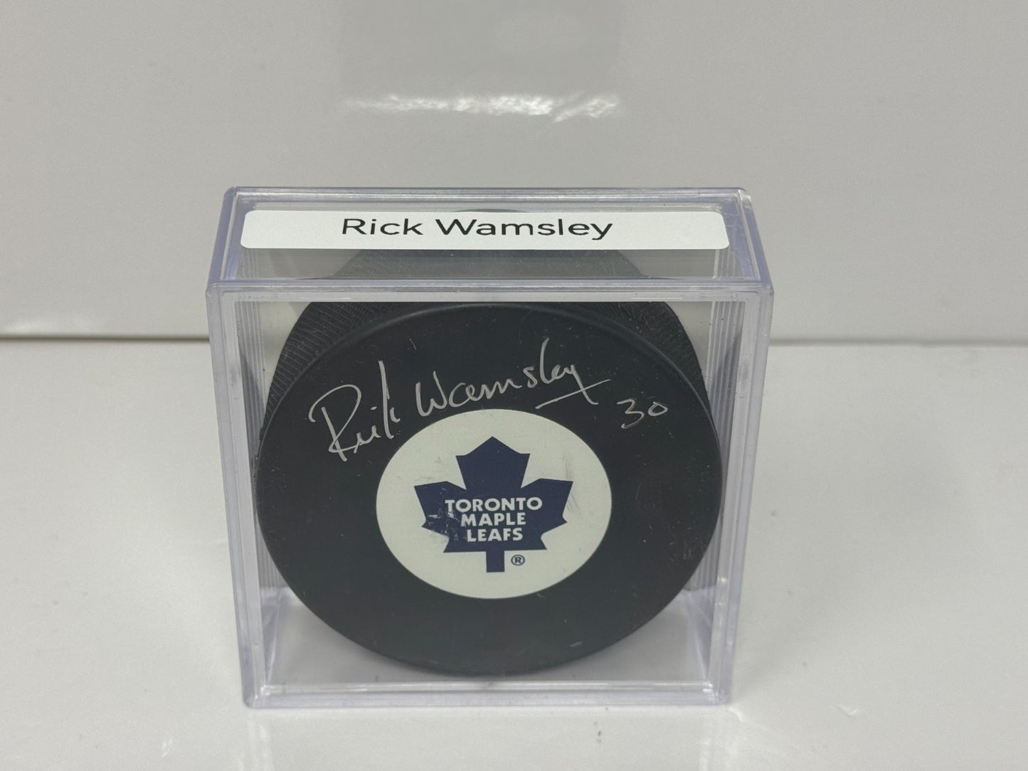 Rick Wamsley Toronto Maple Leafs Signed NHL Autograph Puck Silver Auto