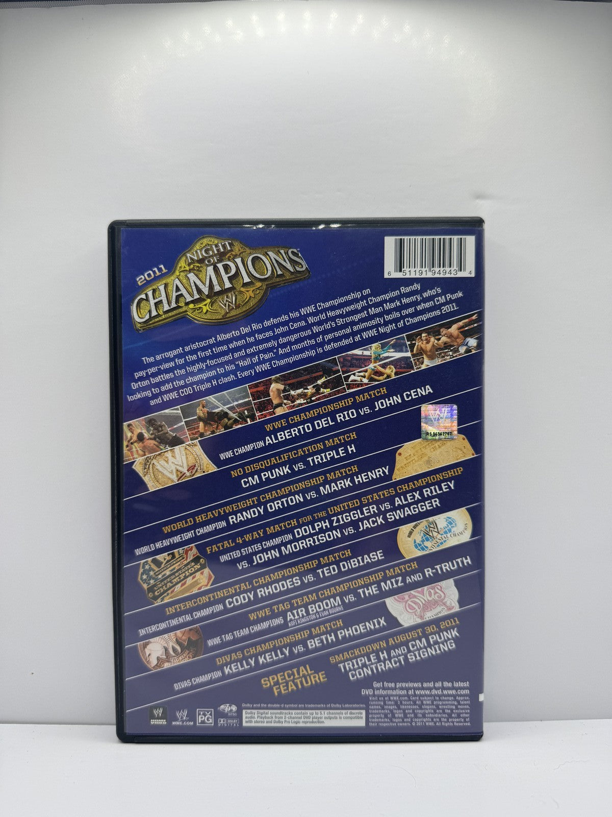 WWE Night of Champions 2011 (DVD) WWE Wrestling