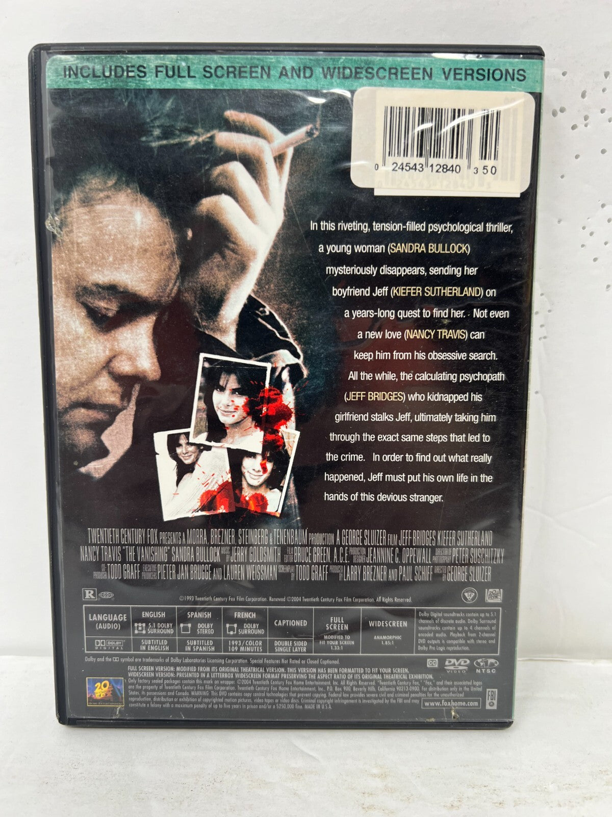 The Vanishing (DVD) Thriller Good Condition!!!