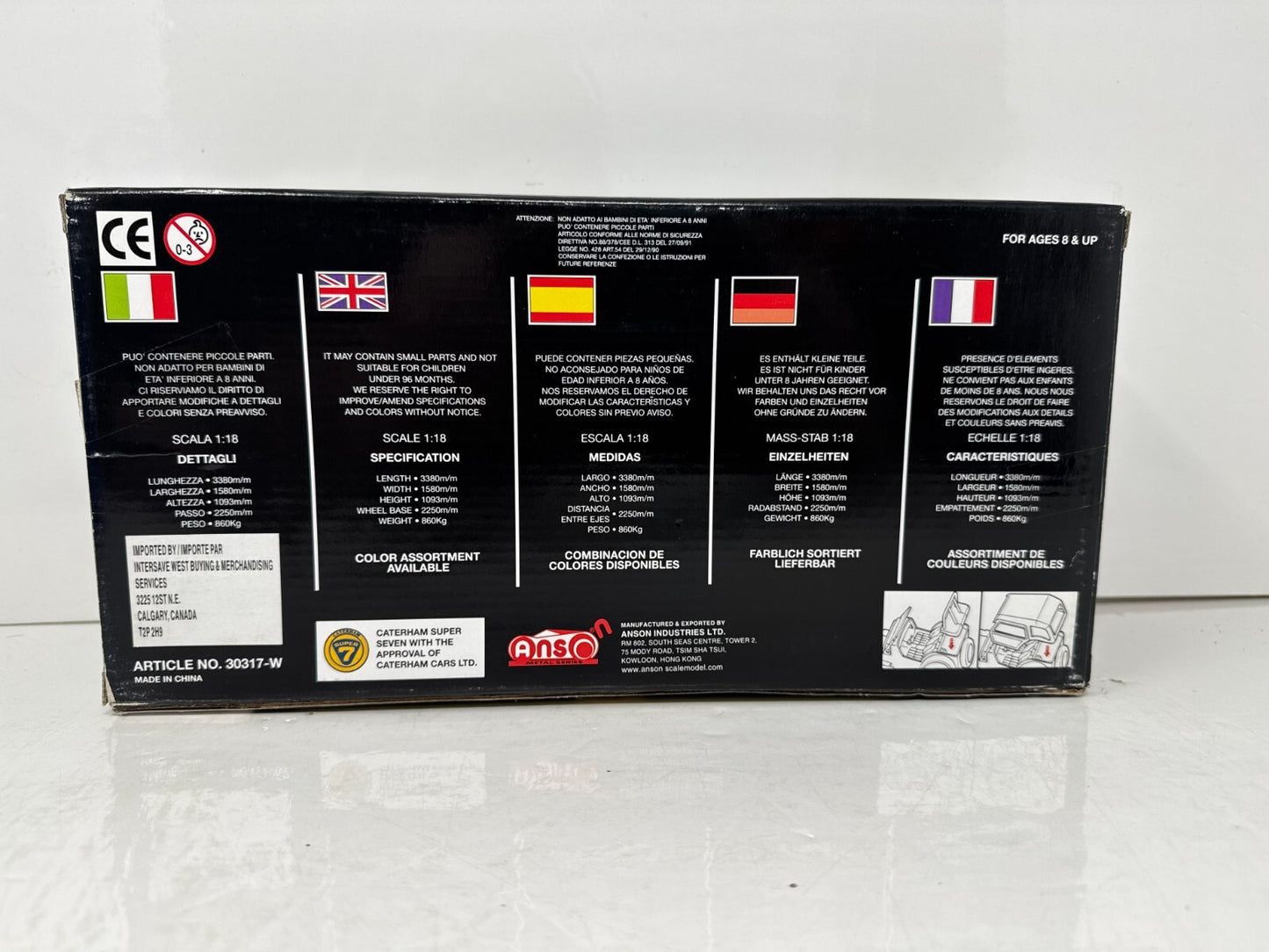 Anson Caterham Super Seven 1:18 Diecast