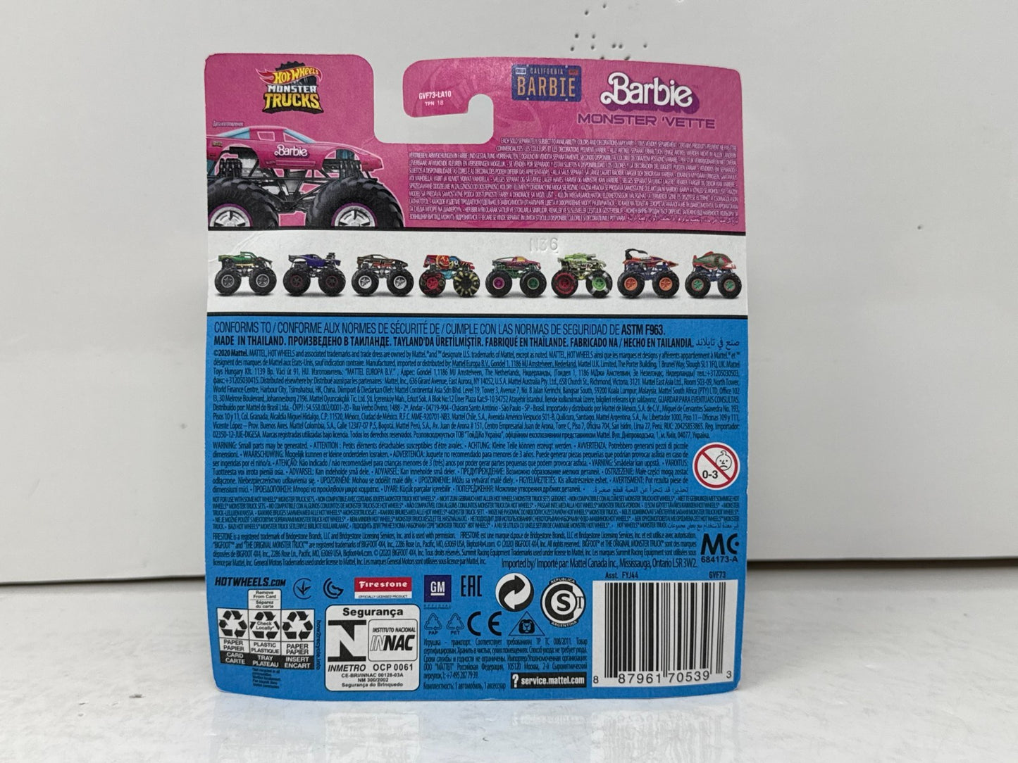 Hot Wheels Monster Trucks Treasure Hunt Barbie Monster ’Vette 1:64 Diecast