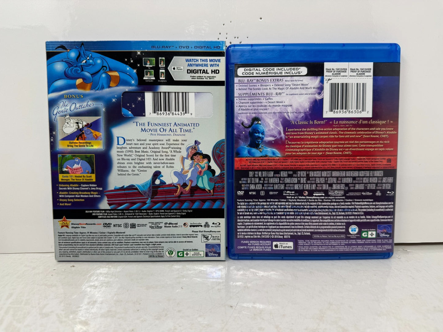 Aladdin (Blu-ray) Disney Animated & Live Action 2-Movie Collection