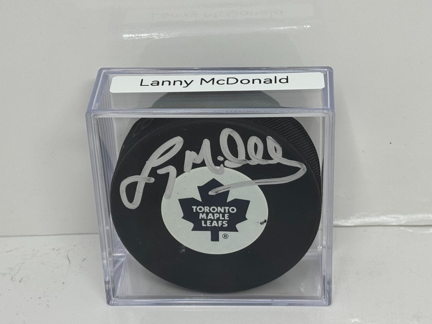 Lanny McDonald Toronto Maple Leafs Signed NHL Autograph Puck Silver Auto