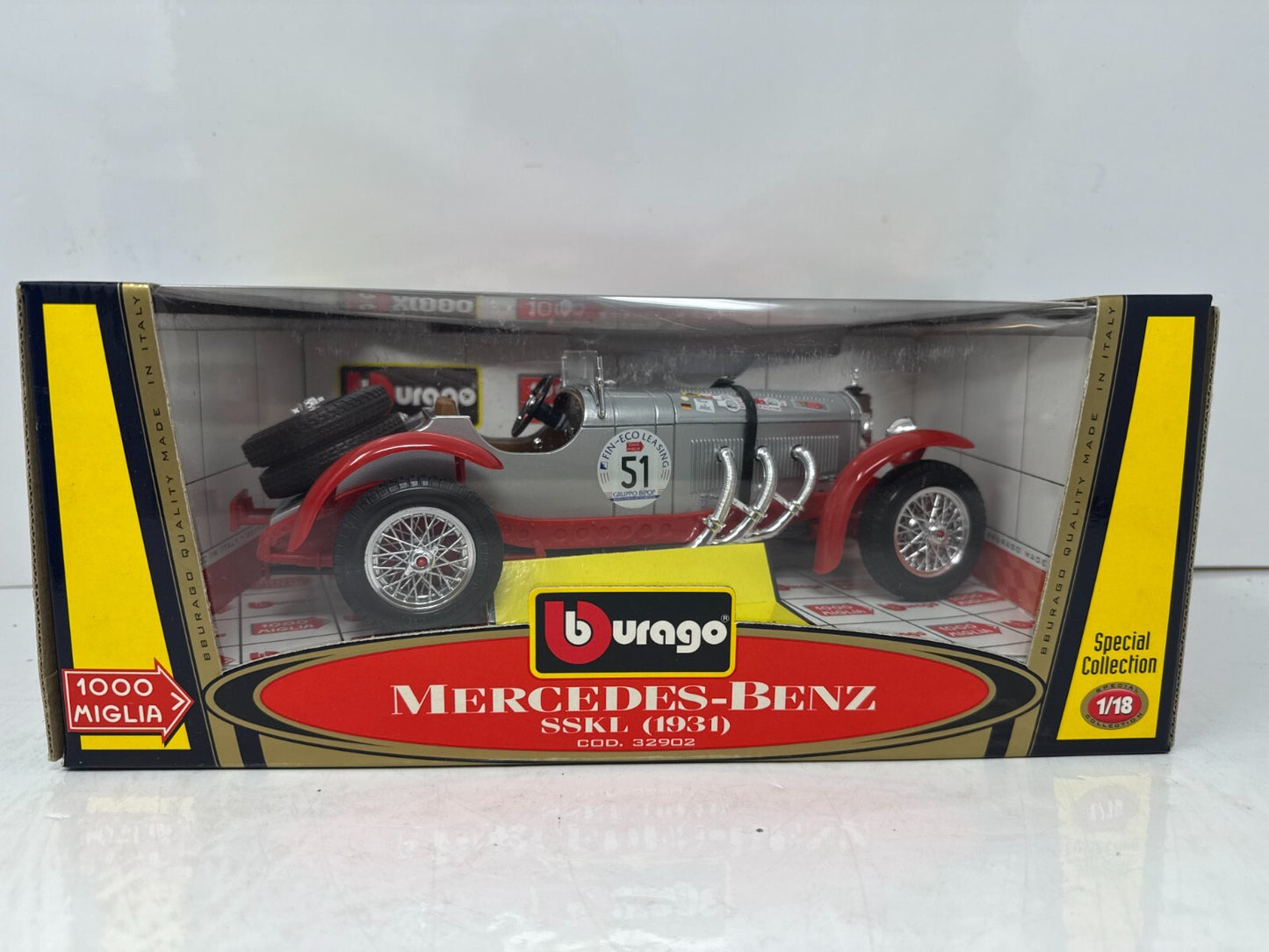 Bburago 1000 Miglia 1931 Mercedes-Benz SSKL Special Collection 1:18 Diecast