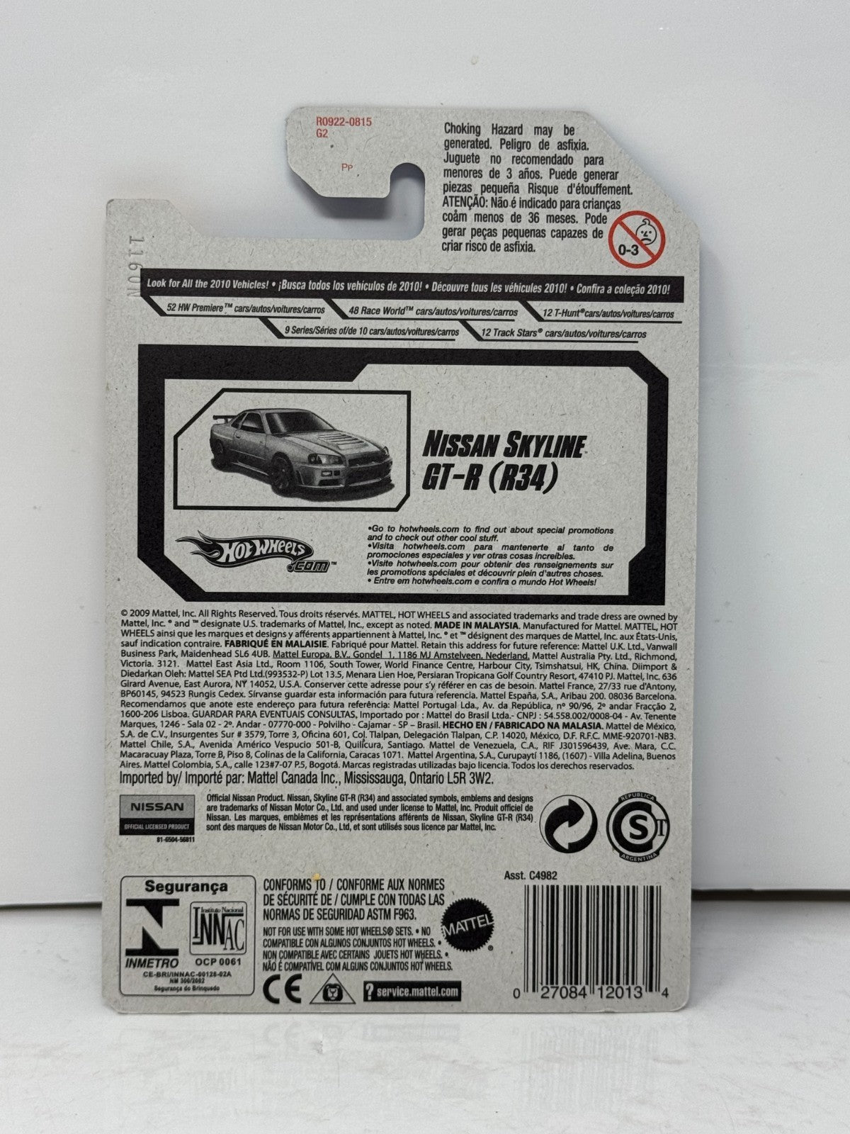 Hot Wheels 2010 HW Premiere Nissan Skyline GT-R (R34) 1:64 Diecast