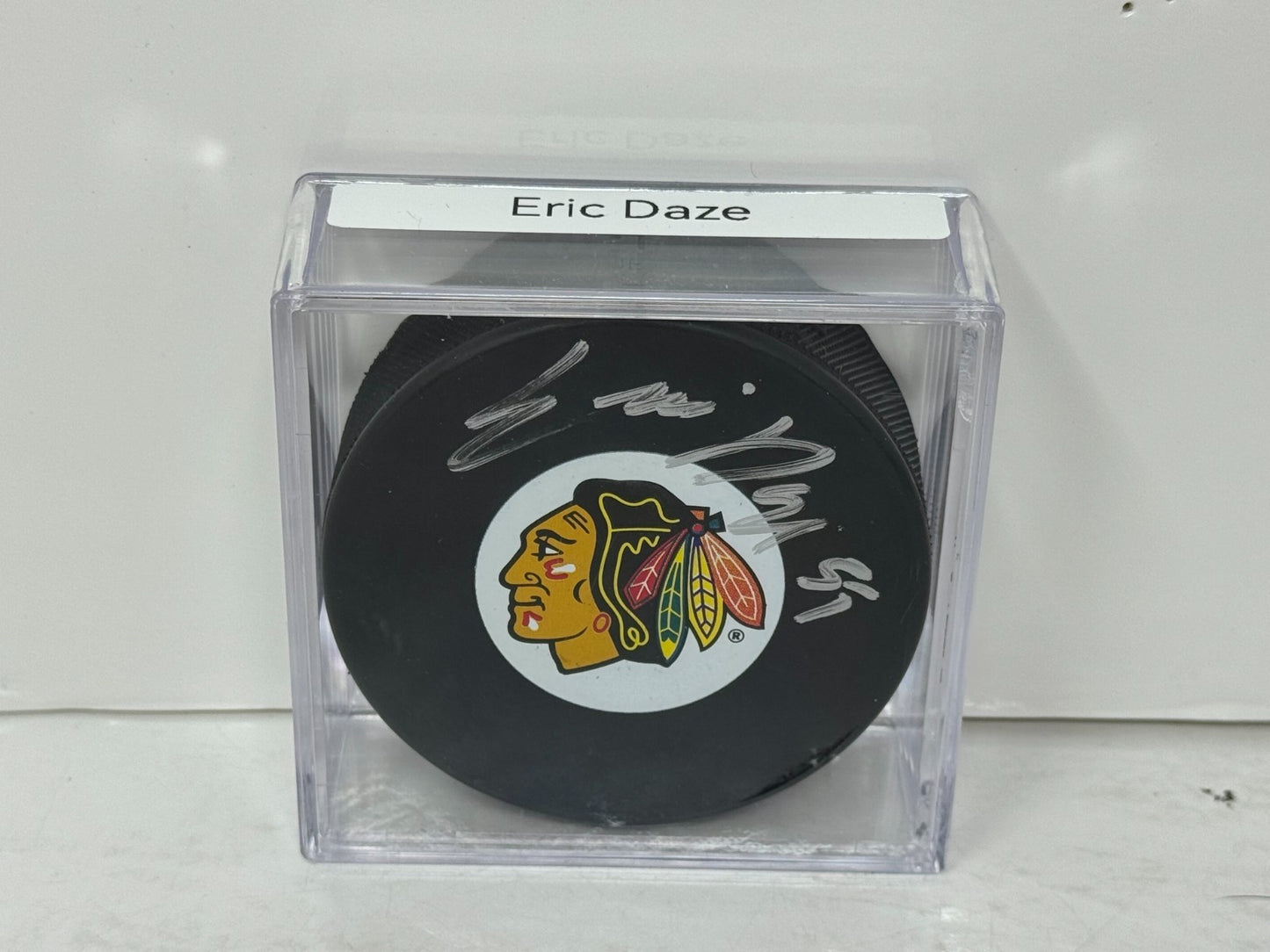 Eric Daze Chicago Blackhawks Signed NHL Autograph Puck Silver Auto