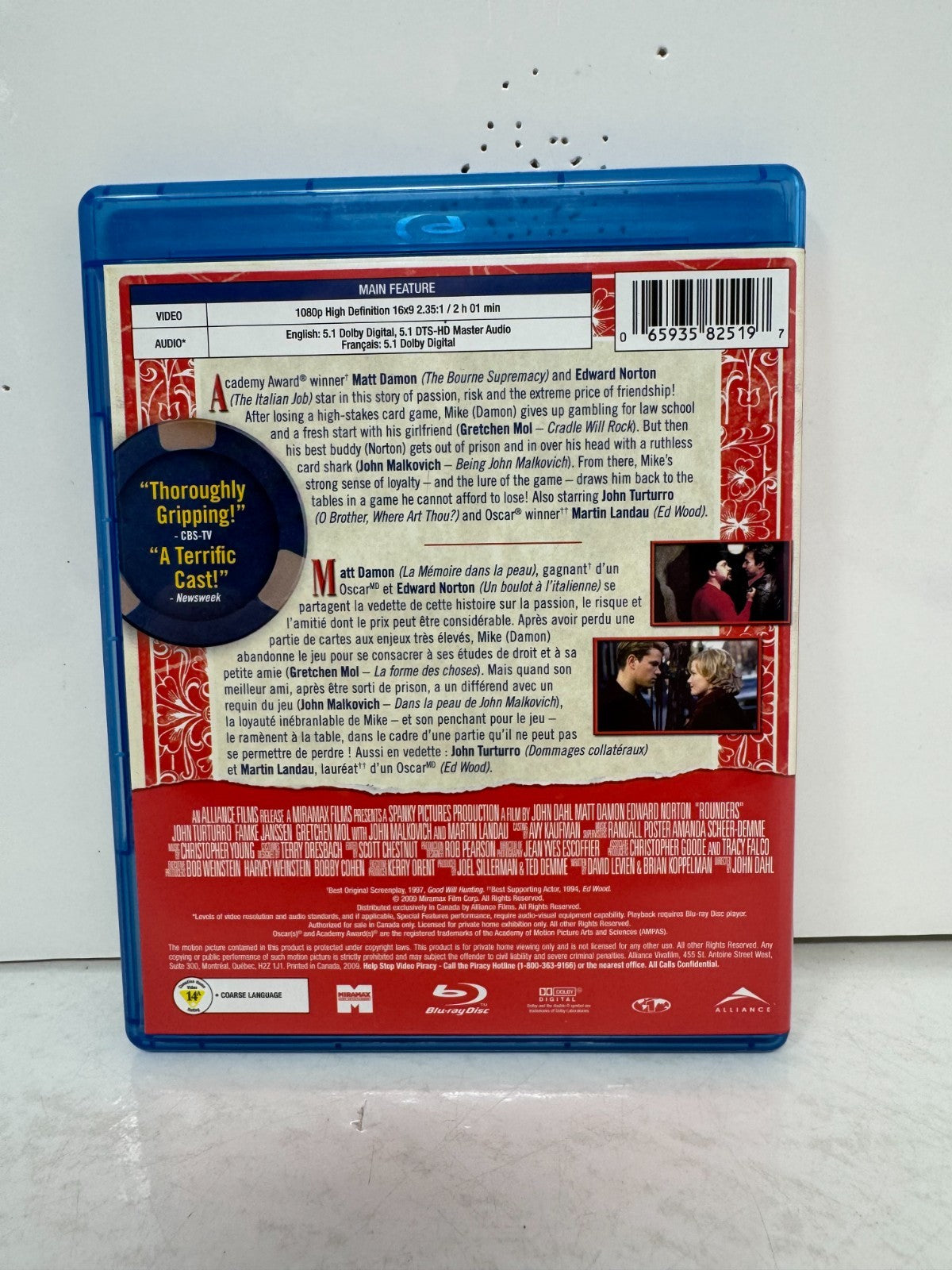 Rounders (Blu-ray) Matt Damon Drama Good Condition!!!